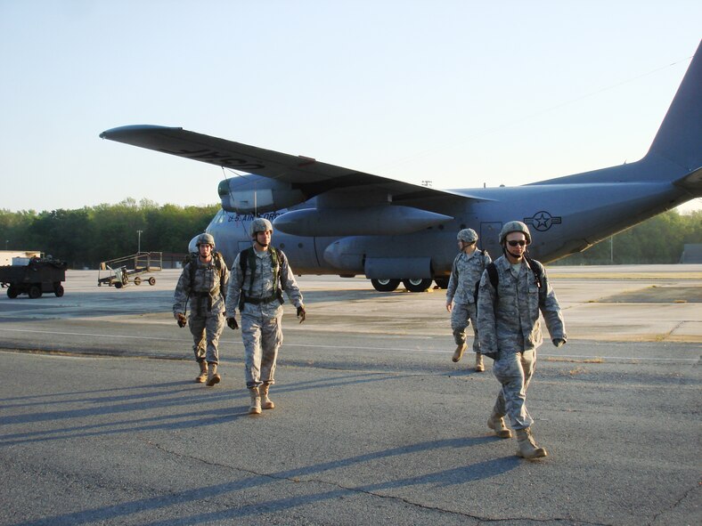 Members of the 5th Combat Communications Group Combat Challenge Team, participate in the filming of "The Footlocker," a short film by Julie Gerisch that will premier in July at the 8th Air Force Historical Society Reunion in Tucson, Ariz. Courtesy photo