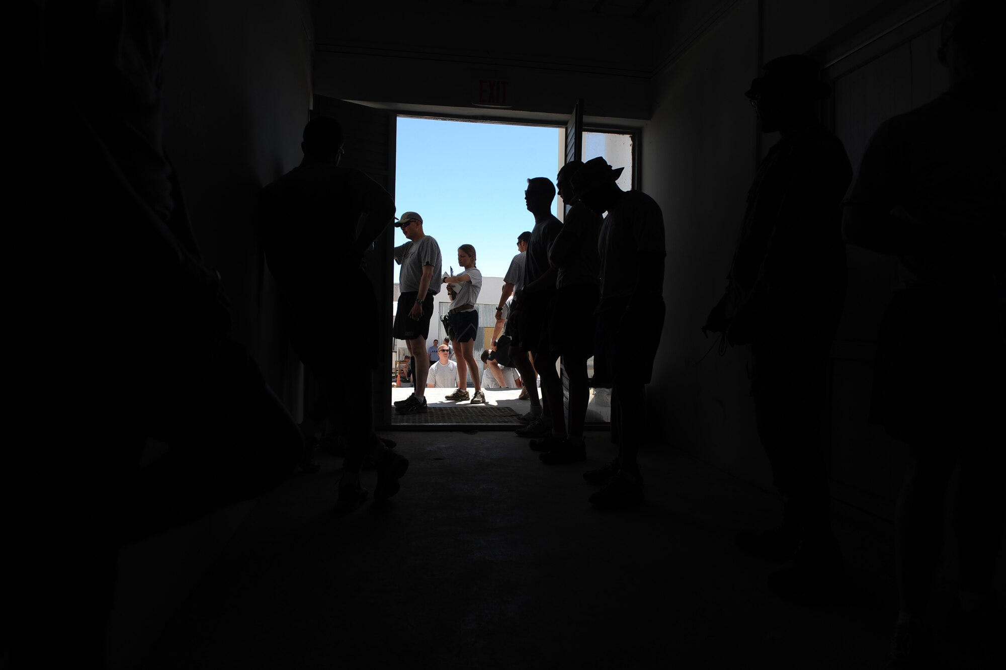 Airman and Soldiers assigned to the Provincial Reconstruction Team Zabul wait for the start of their morale day, ?Amazing Race,? competition May 29, 2010, at Forward Operating Base Smart, Afghanistan.  (U.S. Air Force photo/Staff Sgt. Manuel J. Martinez/released) 
