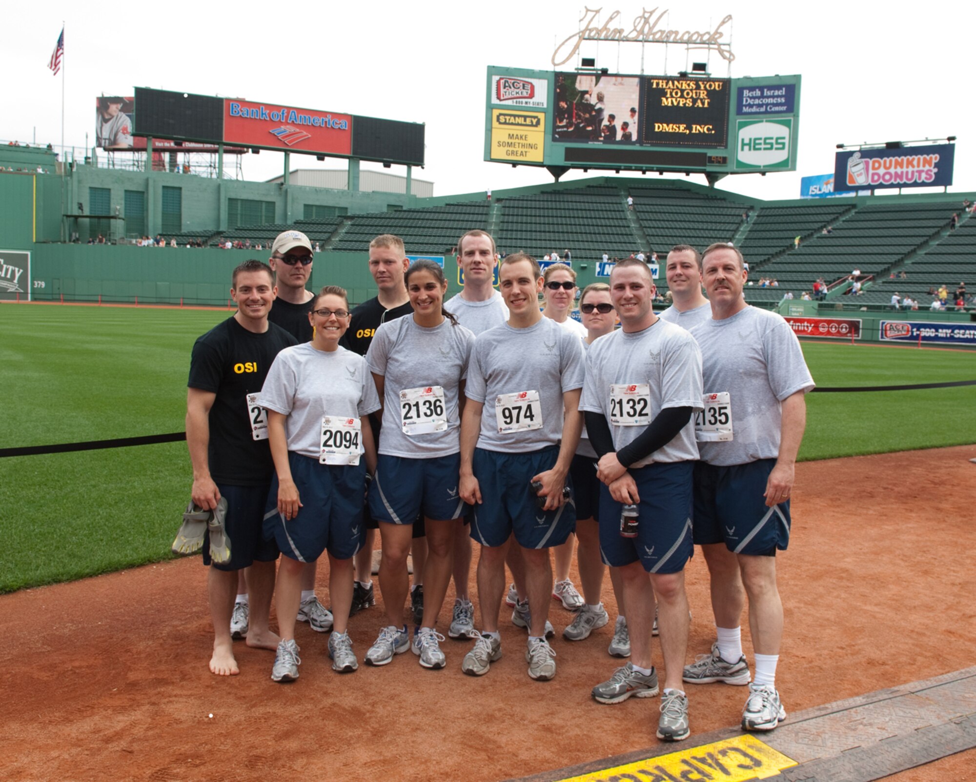 BOSTON – Runners representing Team Hanscom pose after the race.  (U.S. Air Force photo by Rick Berry)