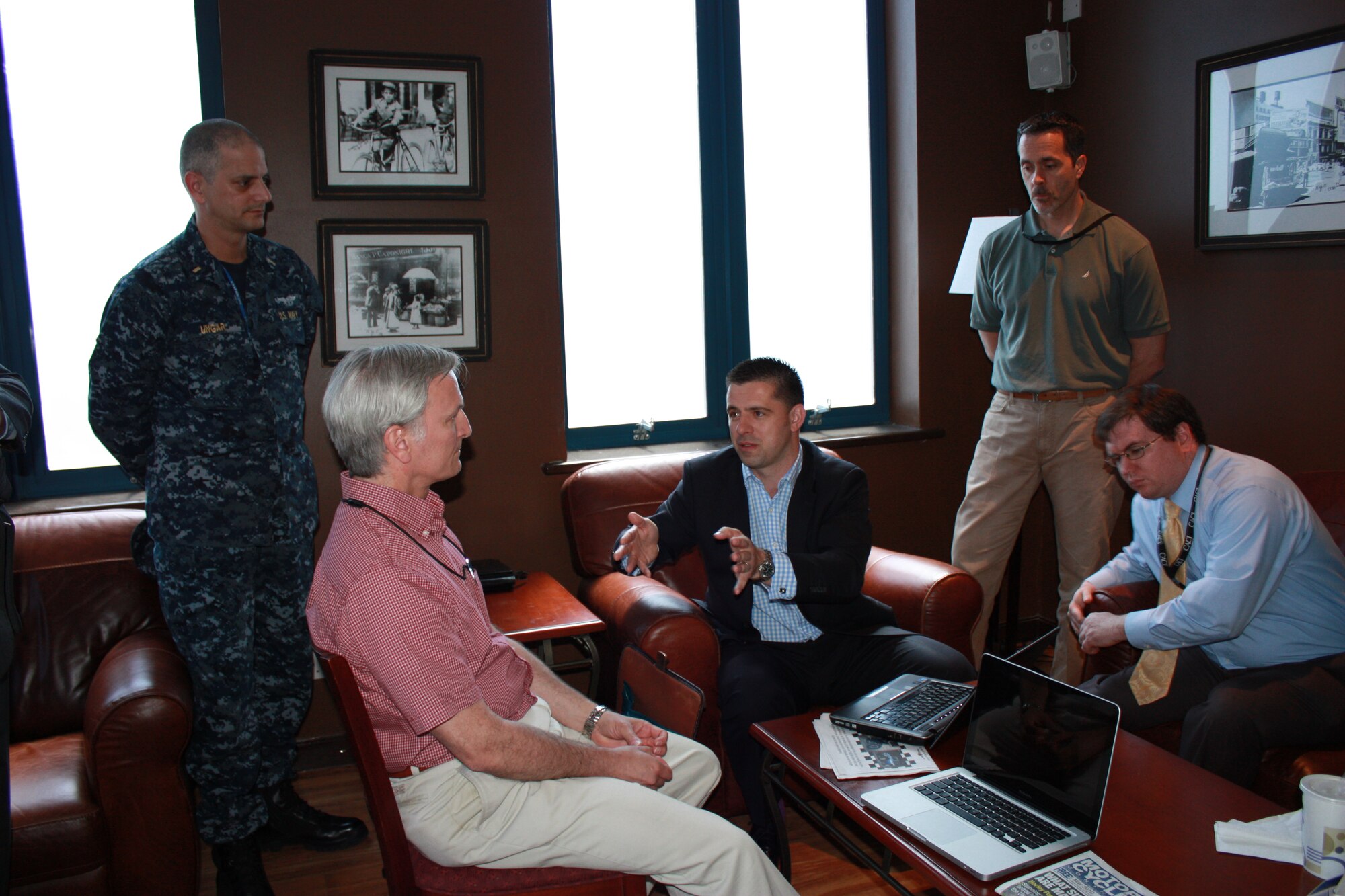 Mr. Jason Hart, ex ethical hacker and vice president of a major two-factor authentication firm, explains to a group of RAF Molesworth employees how to protect your privacy while surfing the web as part of the Professional Education Series.    
 (Photo by Melony Angelilli)
