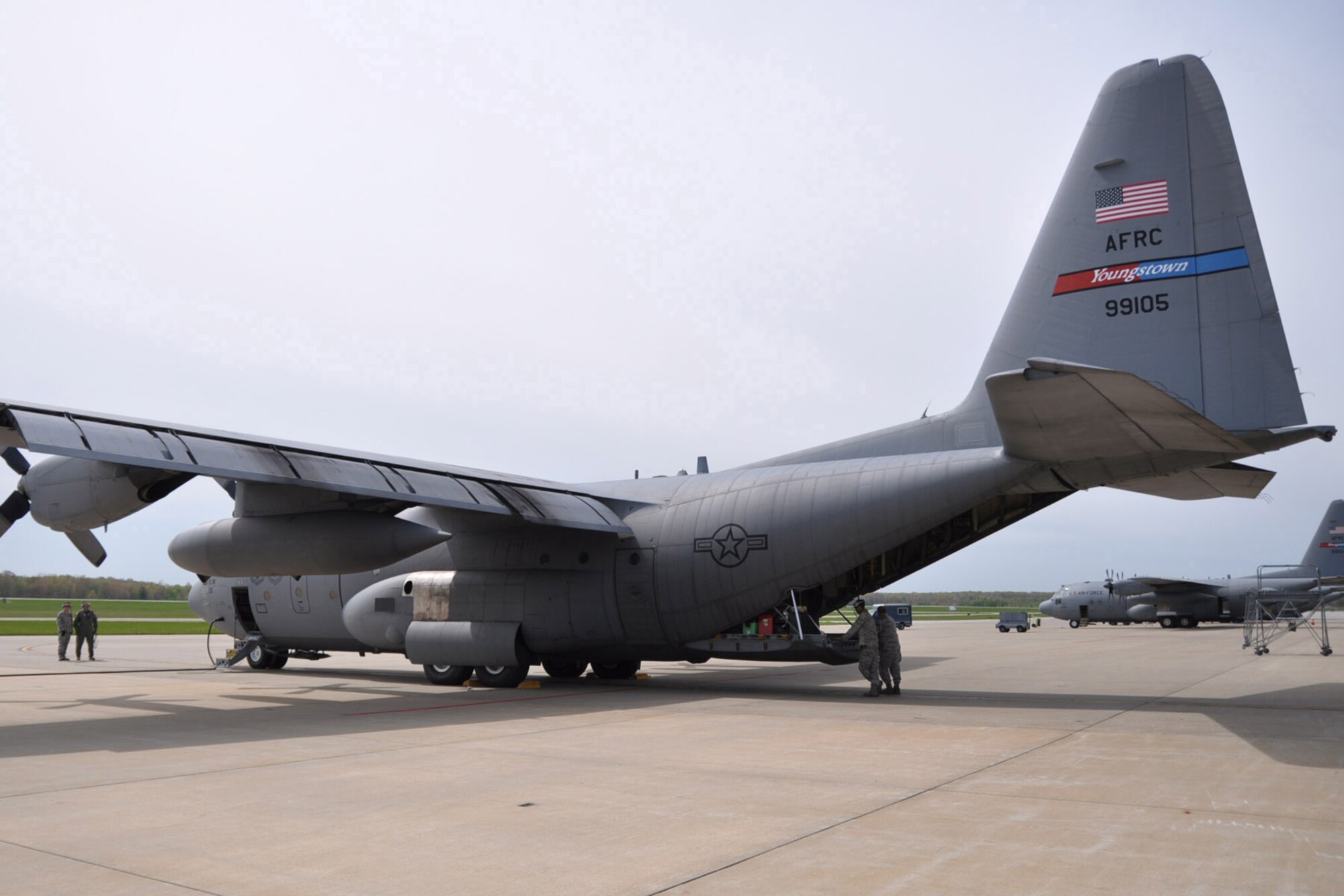 C-130 aircraft and crews from the Air Force Reserve's 910th Airlift Wing prepare to leave Youngstown Air Reserve Station, Ohio, April 29, 2010, to support emergency oil-spill cleanup efforts in the Gulf of Mexico. The reservists returned to Youngstown on June 4. (U.S. Air Force photo/Master Sgt. Bob Barko Jr.)