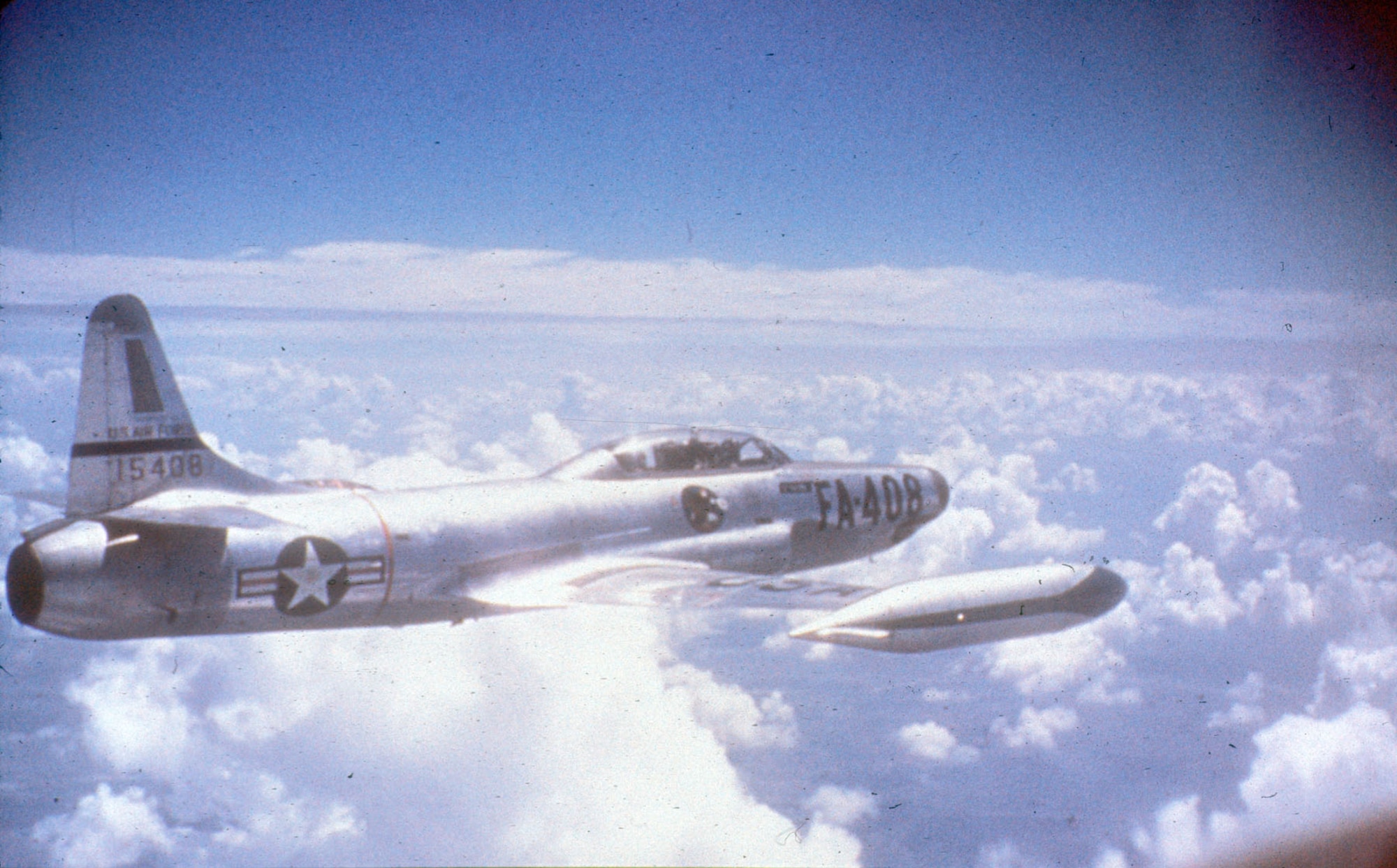 The F-94B replaced the propeller-driven F-82G and protected both Korea and Japan from night attacks. F-94 pilots also escorted B-29s on night raids against North Korea. (U.S. Air Force photo)
