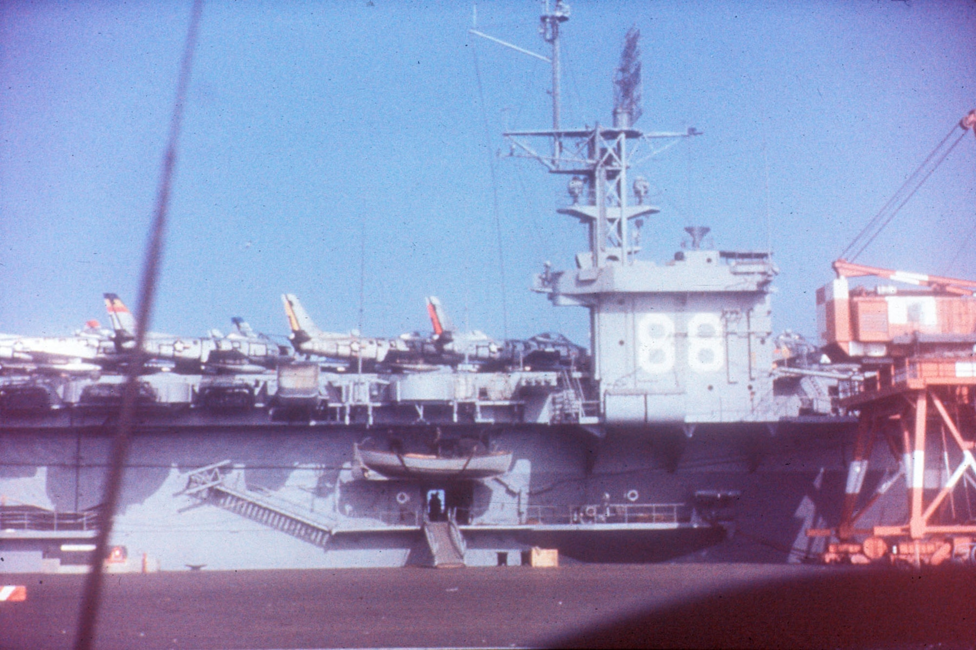 The first F-86As arrived in Korea in November 1950 aboard the carrier USS Cape Esperance. (U.S. Air Force photo)