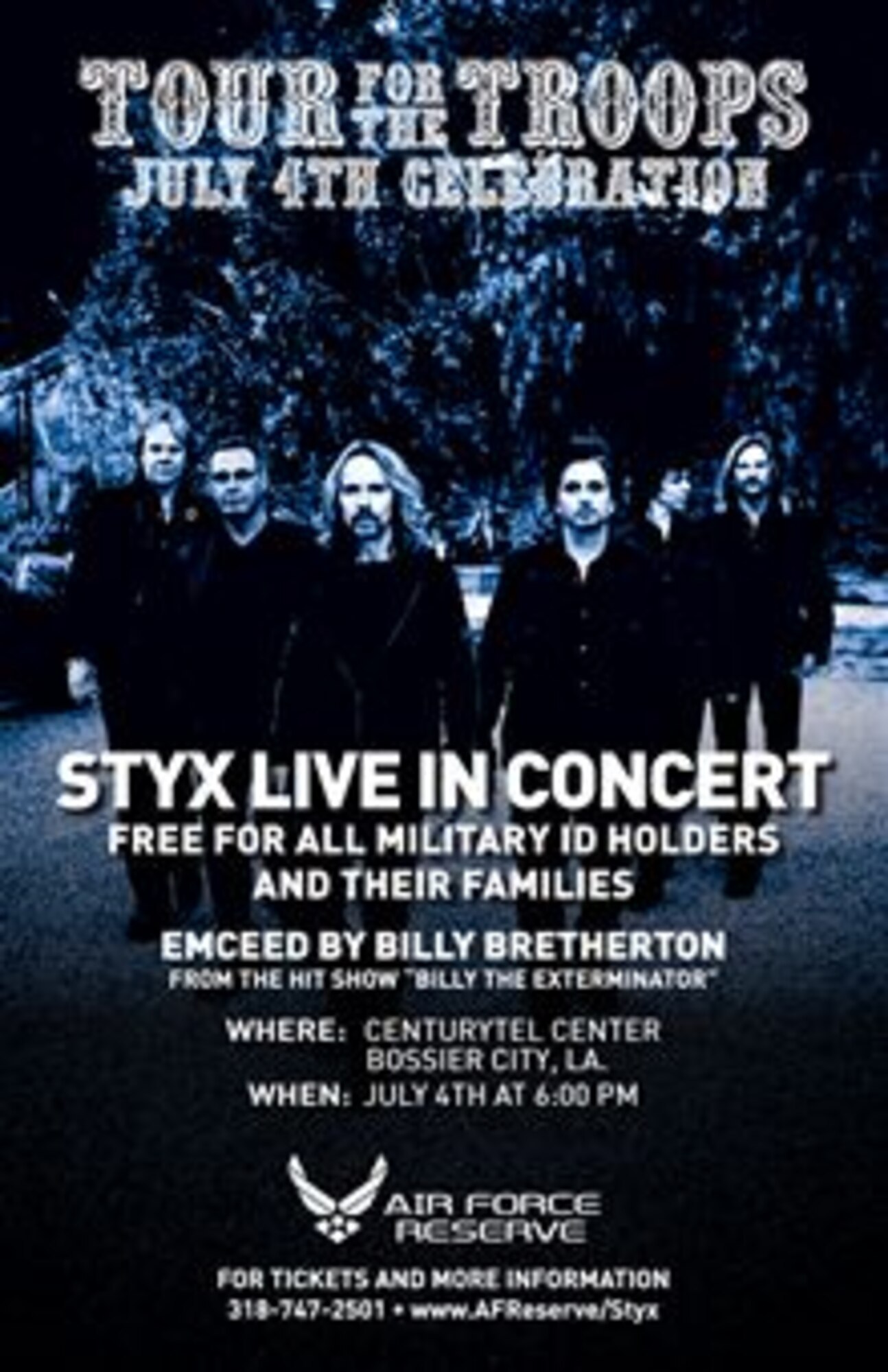 Styx live in concert.  Free for all military ID holders and their families.