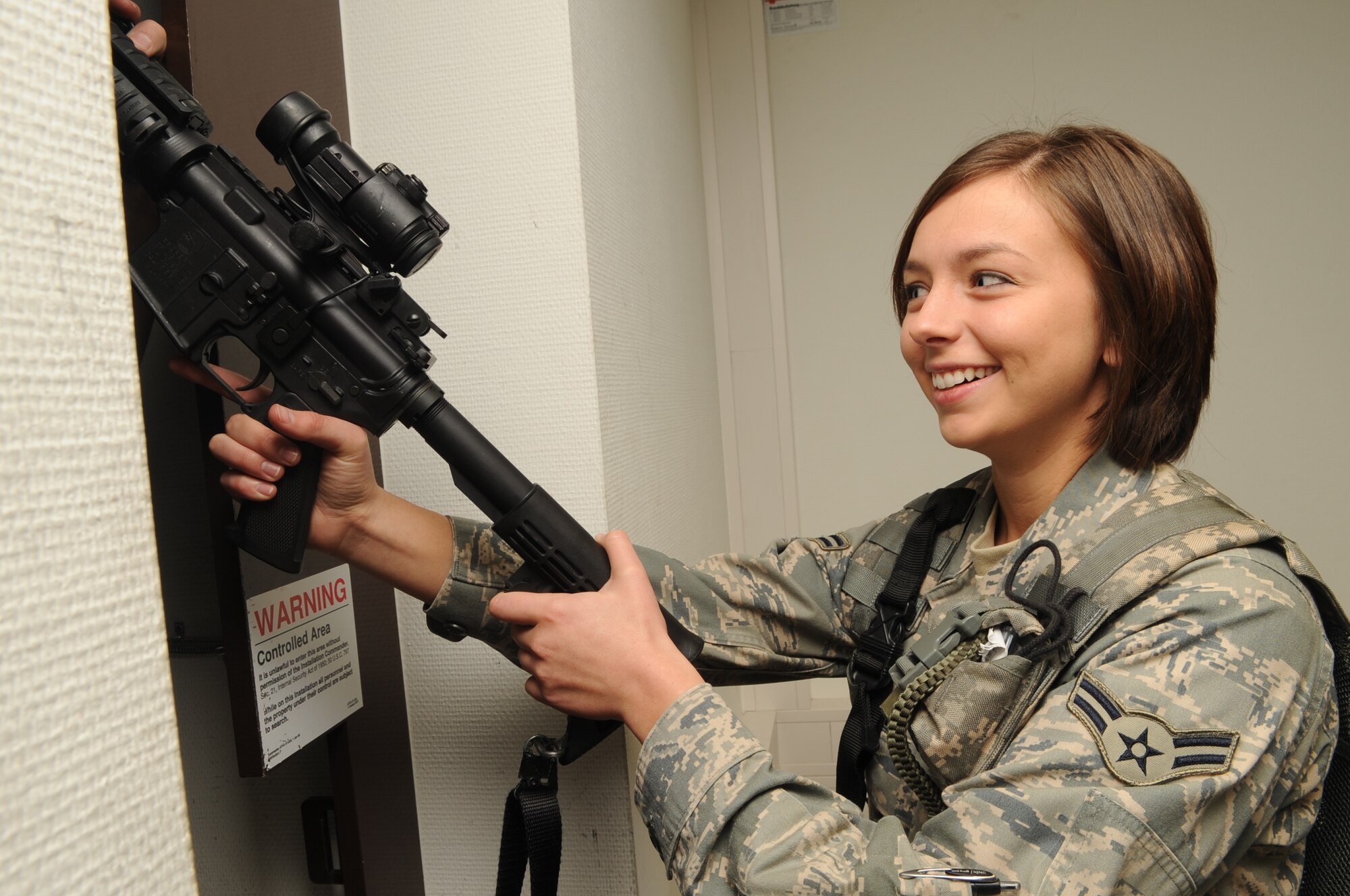 SPANGDAHLEM AIR BASE, Germany -- Airman 1st Class Larissa Lillard, 52nd Security Forces Squadron police services, is the 52nd FW Top Saber Performer for the week of June 4 - June 10. (U.S. Air Force photo/Airman 1st Class Nick Wilson)