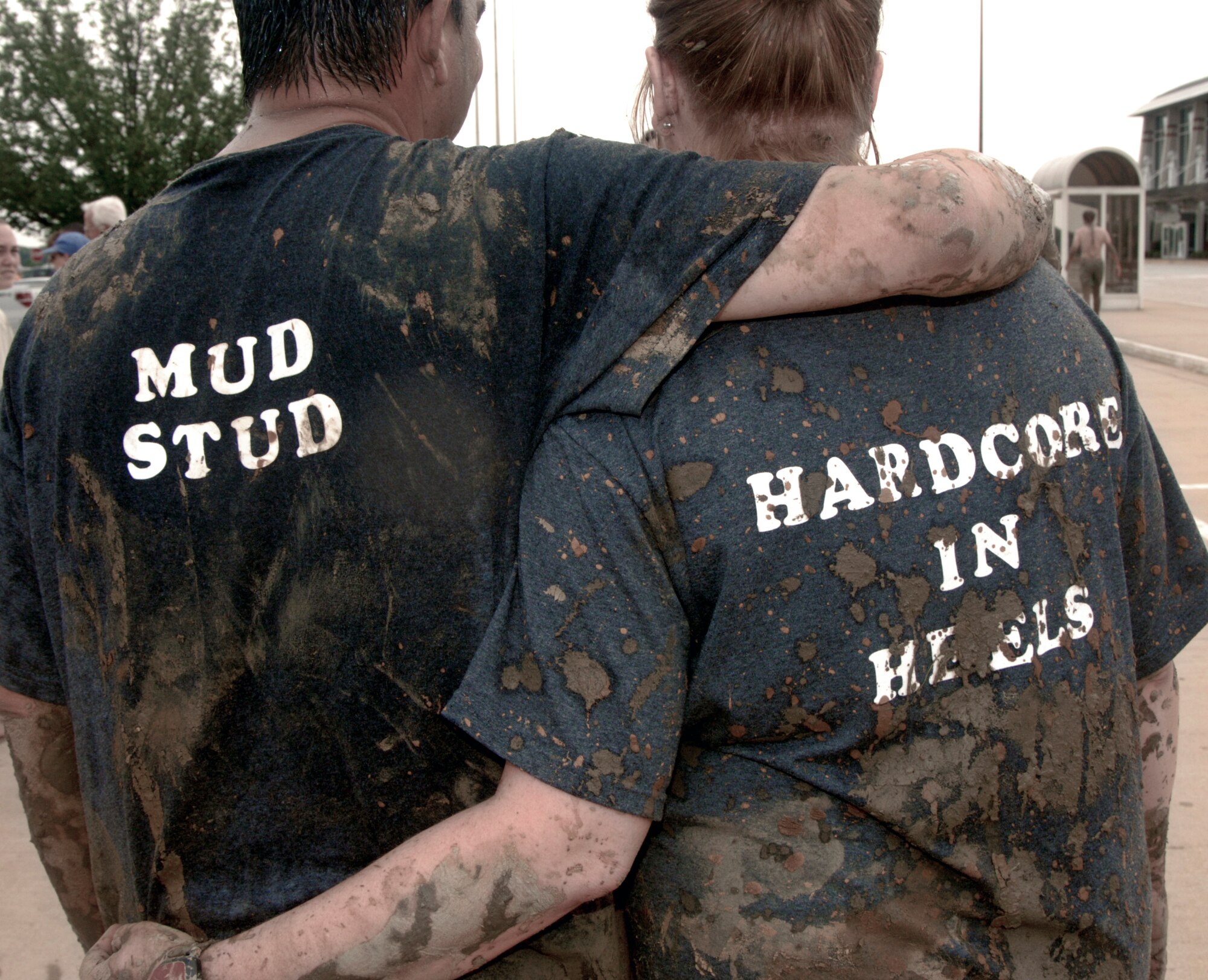 Creative teams and team names from more than 1,000 runners who competed in the second annual USO Mud Run at Mid-America Airport June 5, 2010. Members of Scott's 375th Civil Engineering Squadron helped construct the course and ensured its "mudworthiness" and numerous base volunteers assisted with the event. (Photo by Karen Petitt/375th AMW/PA)