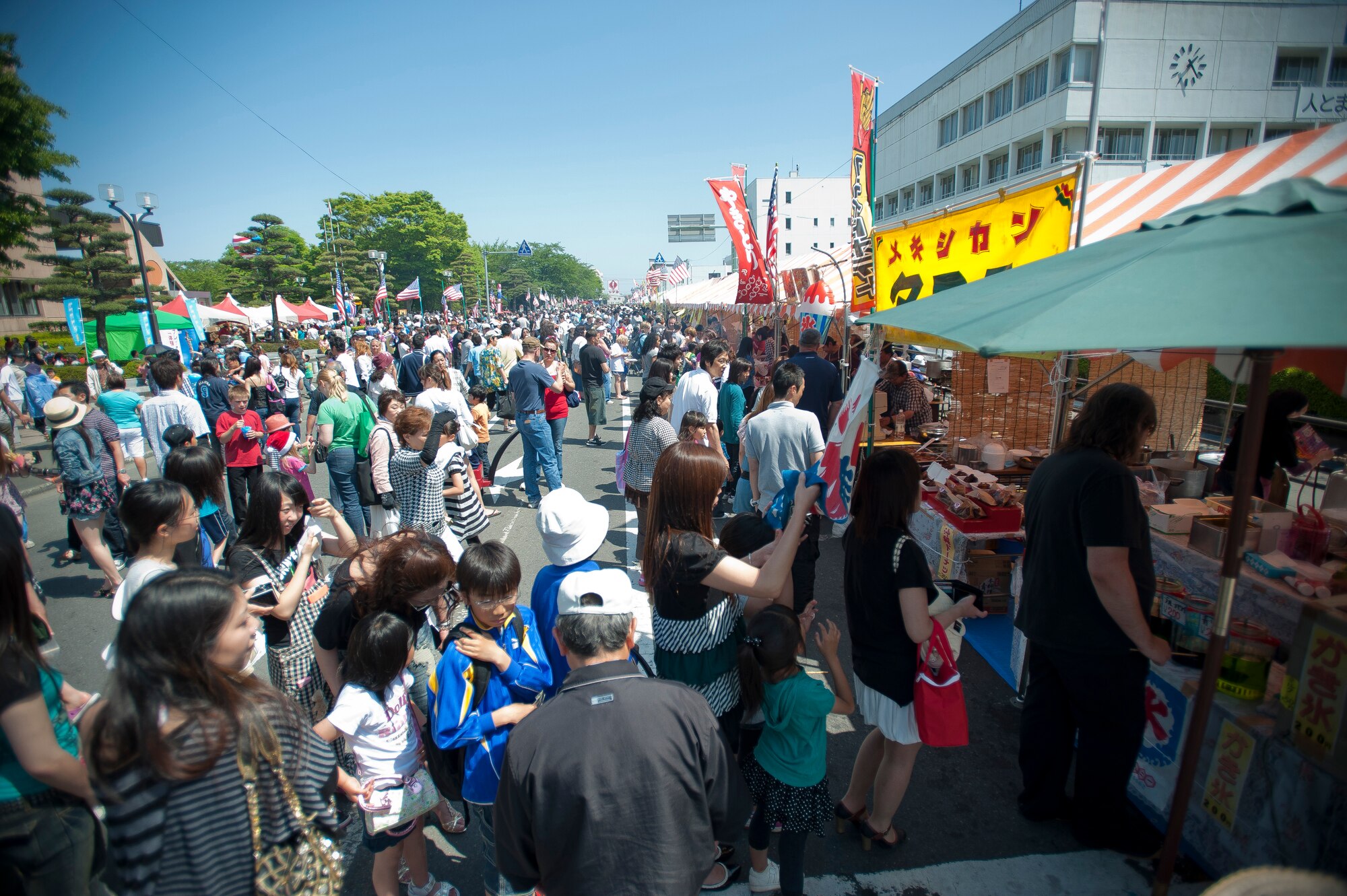 MISAWA AIR BASE, Japan -- Local food vendors line the streets of Misawa during American Day June 6. A variety of American and Japanese food was available during the annual event. (U.S. Air Force photo/Staff Sgt. Chad C. Strohmeyer)