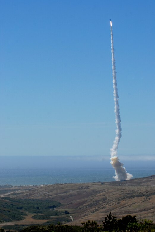 VANDENBERG AIR FORCE BASE, Calif. - The 30th Space Wing and Missile Defense Agency launched a ground-based interceptor at 3:25 p.m. Sunday, June 6, 2010, from North Vandenberg. This was the first missile defense program launch from Vandenberg's Launch Facility 24, which was recently upgraded to support missile defense testing. (US Air Force photo/Senior Airman Andrew Satran)