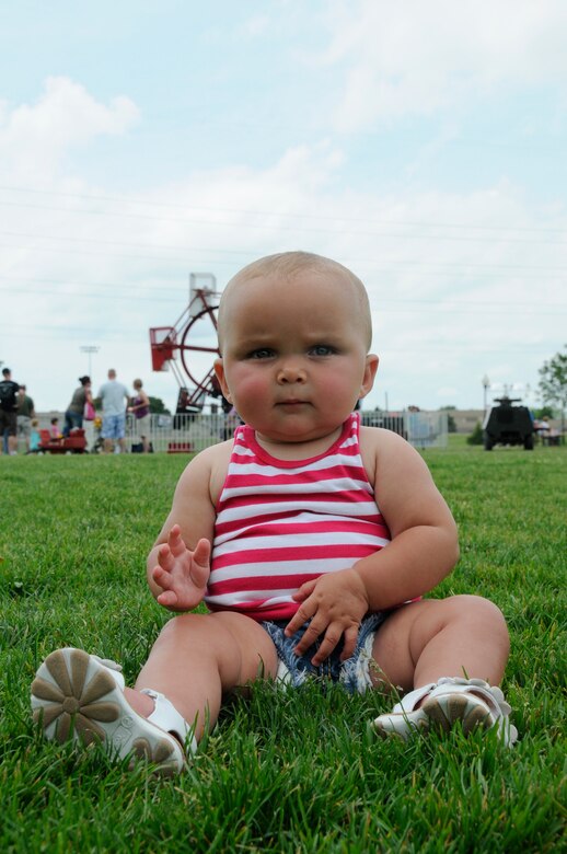Khayle Fulton, daughter of SSgt. Kraig Fulton, enjoys the annual 185th Family Fun Day in, Sergeant Bluff, Iowa, on June 5th, 2010.