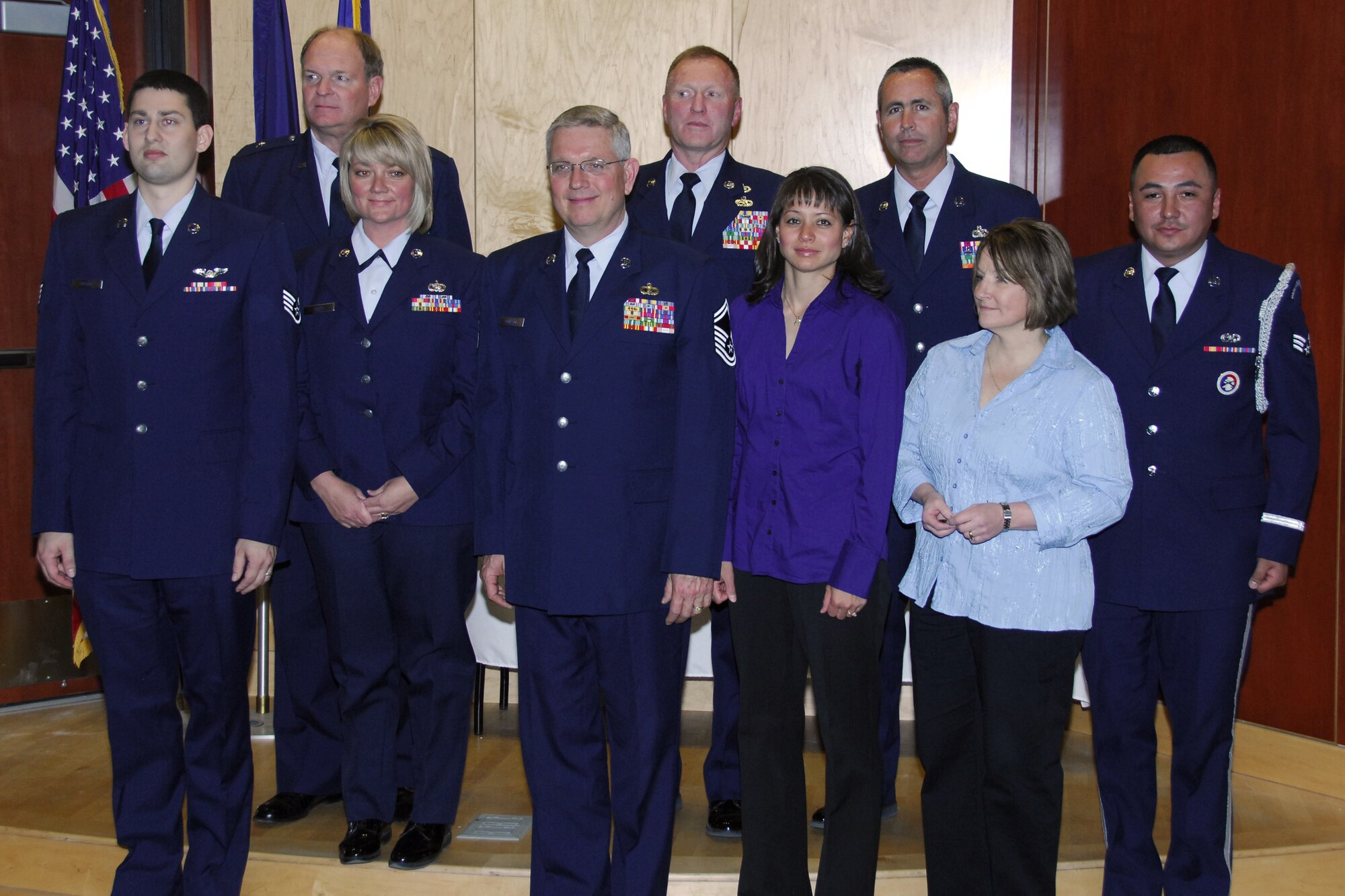 Six Airmen from the 151st Air Refueling Wing were awarded Utah Air National Guard Airmen of the Year 2009 during a ceremony on base May 2, 2010. The Airmen were recognized for their outstanding performance in their work, for going above and beyond the regular duties assigned to them, and for their services within the community. (U.S. Air Force photo by Staff Sgt. Emily Monson)	