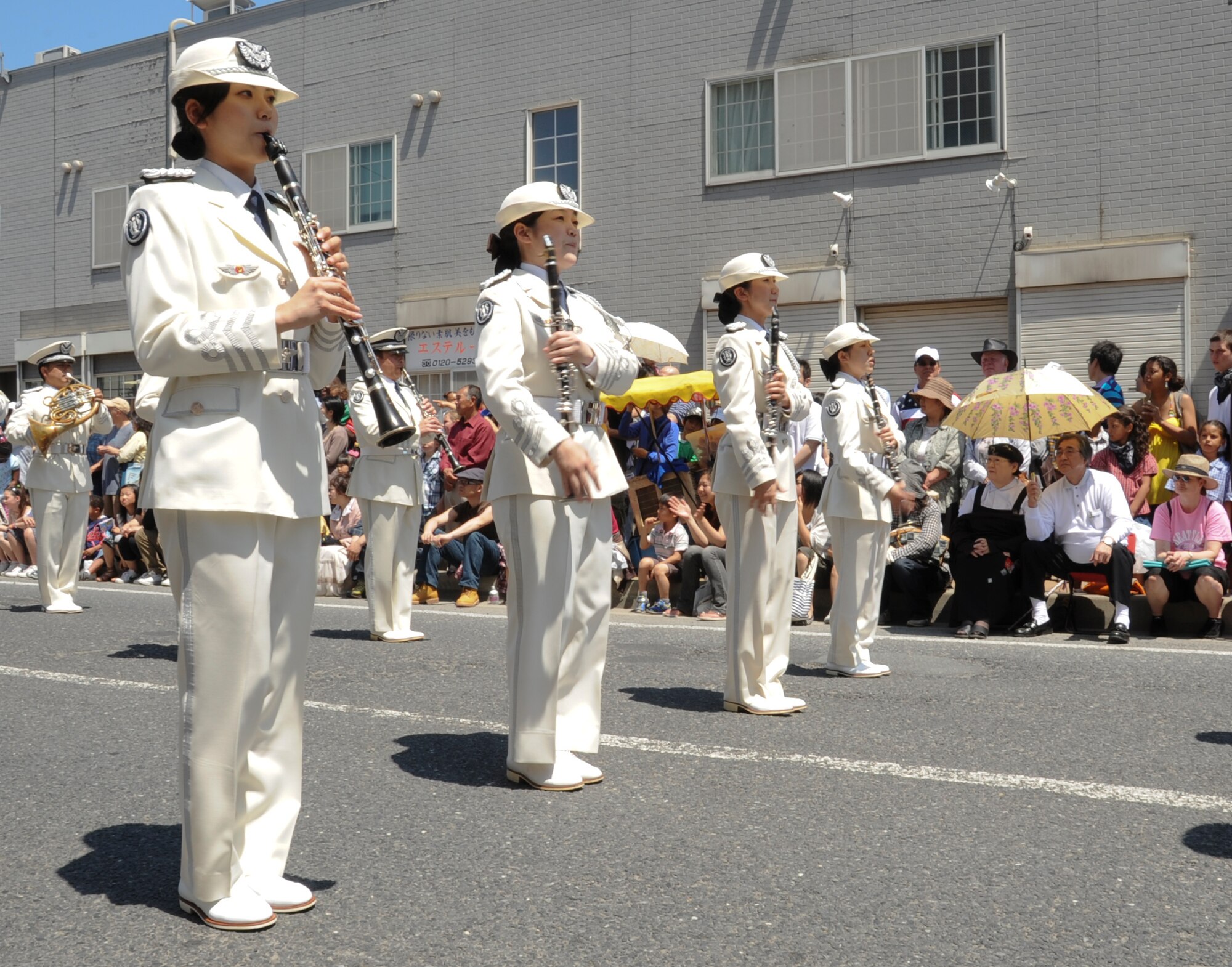 MISAWA AIR BASE, Japan -- The Japan Air self-Defense Northern Area band marches in the parade during the 22nd annual American Day festival June 6. (U.S. Air Force photo/Technical Sgt. Russell McBride)