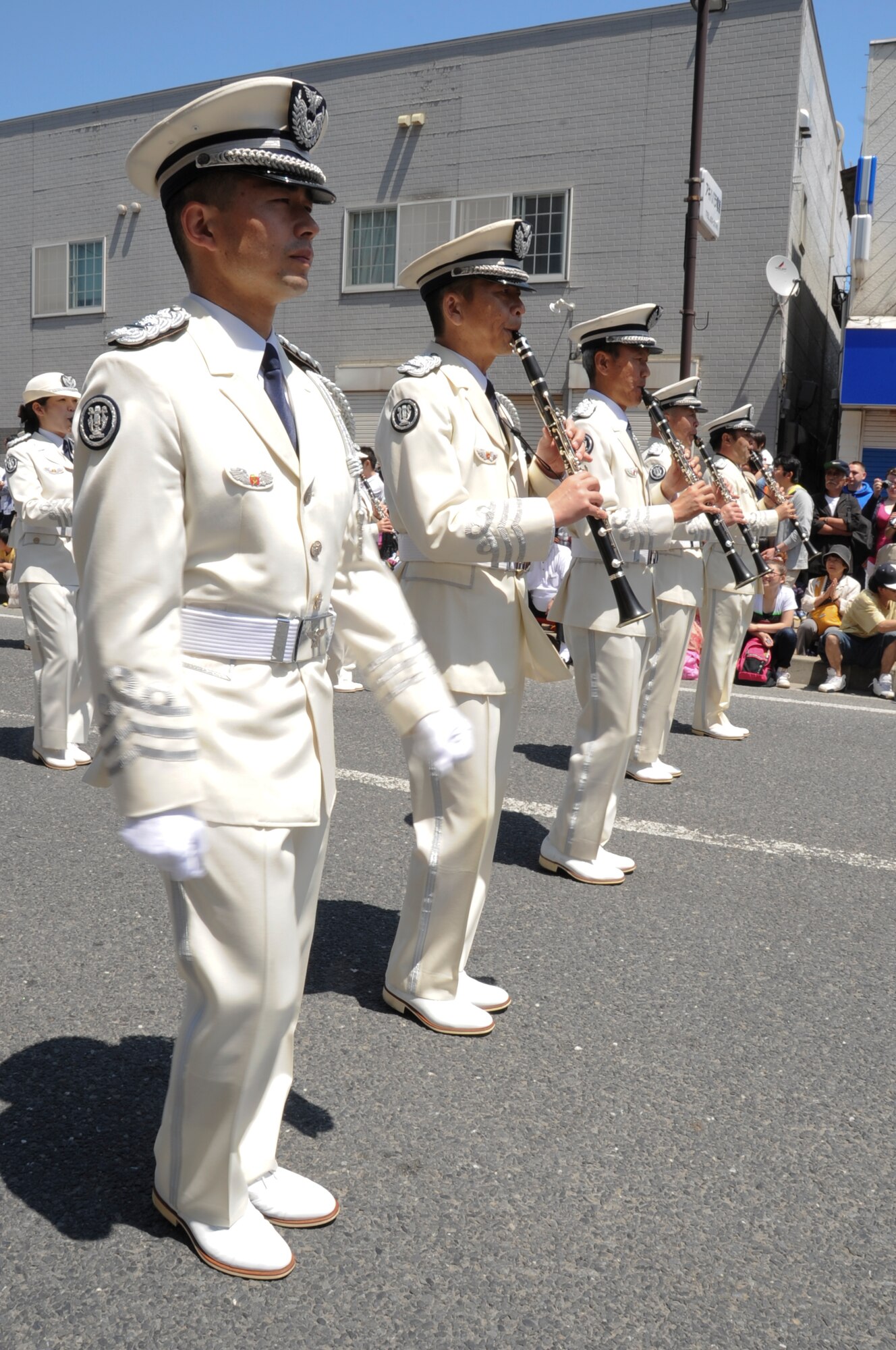 MISAWA AIR BASE, Japan -- The Japan Air self-Defense Northern Area band marches in the parade during the 22nd annual American Day festival June 6. (U.S. Air Force photo/Technical Sgt. Russell McBride)