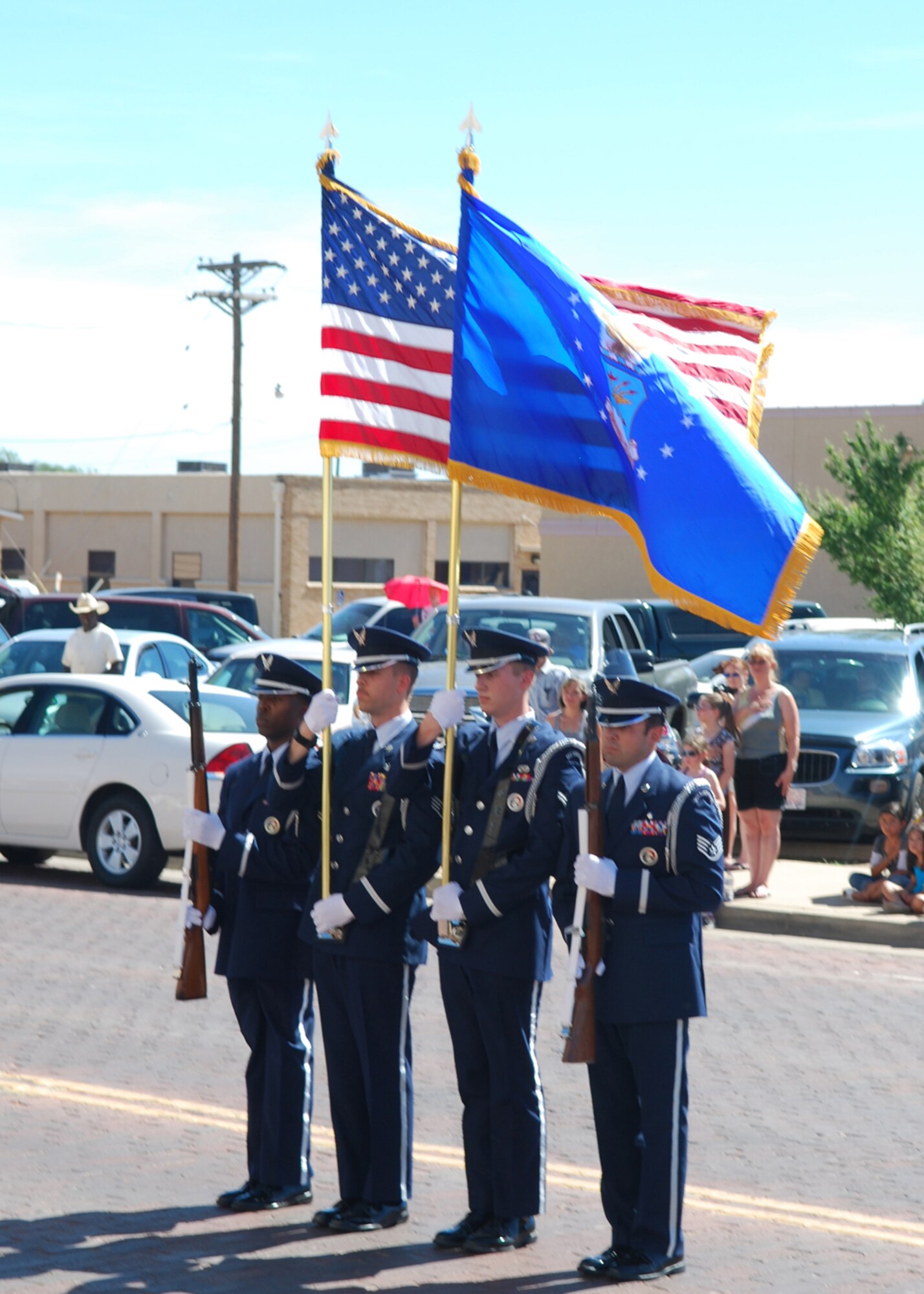 Cannon Airmen judge, march, ride in Pioneer Days Parade > Cannon Air