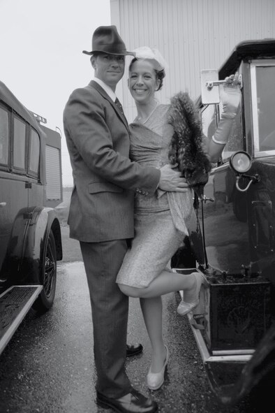 RAF MOLESWORTH, United Kingdom - More than 500 members from local tri-base area and surrounding community attended the annual Hangar Dance here June 5. The dance is based off a 1940's style atmosphere and has been a tradition here since 1988. Veterans from World War II were invited to the dance for free. (U.S. Air Force photo by Staff Sgt. Joel Mease)