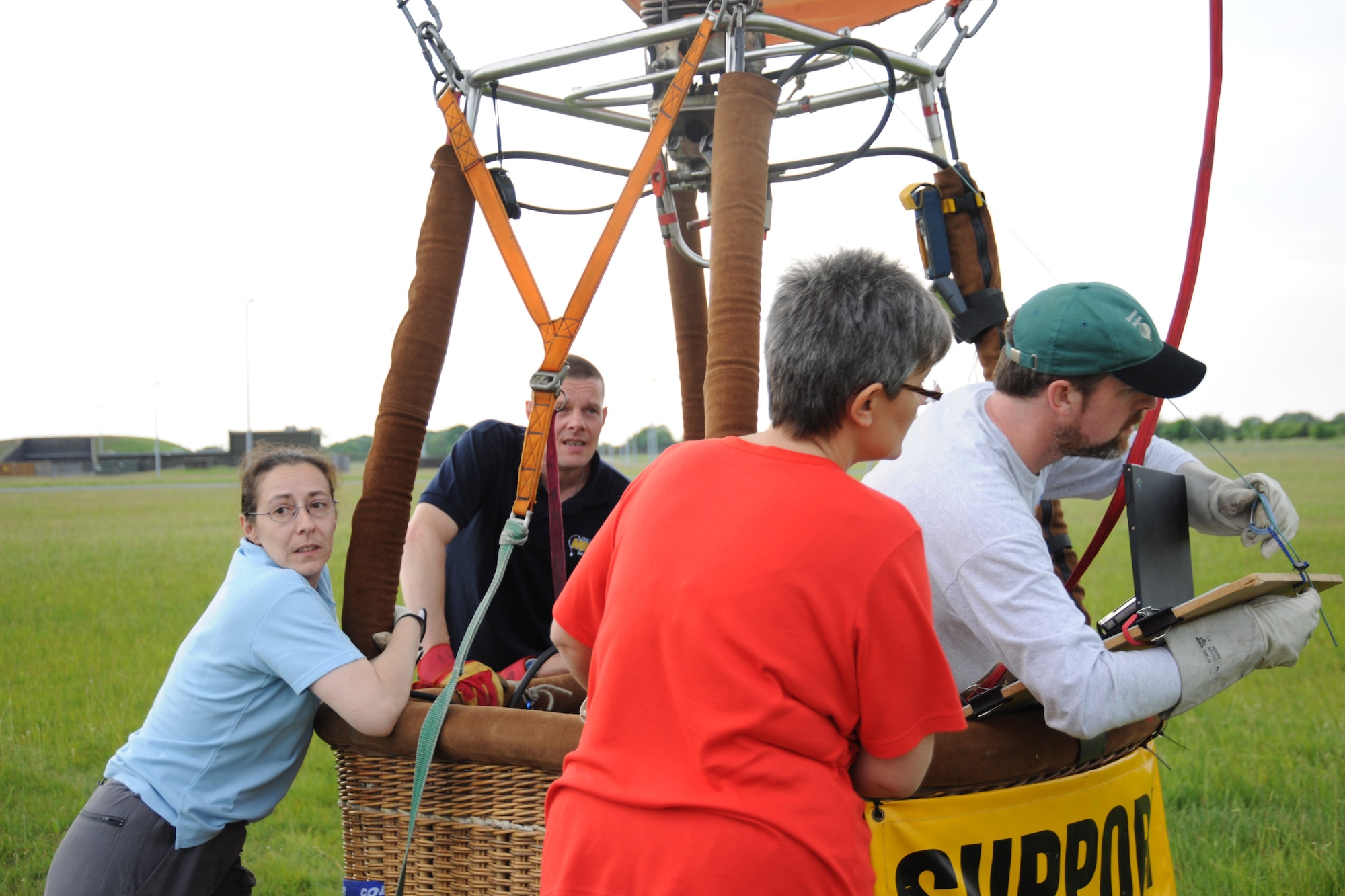 RAF MOLESWORTH, United Kingdom - Members from a local hot air balloon association launch balloons June 5 in conjunction with the Hangar Dance here. (U.S. Air Force photo by Staff Sgt. Joel Mease)