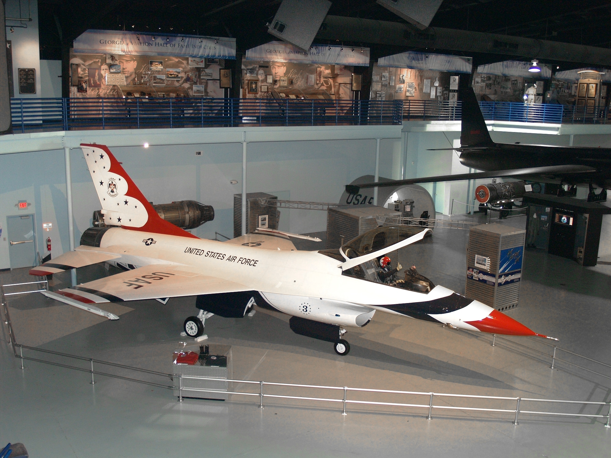 A former Thunderbirds F-16 is displayed at the Museum of Aviation in Warner-Robins, Ga. (Courtesy photo)