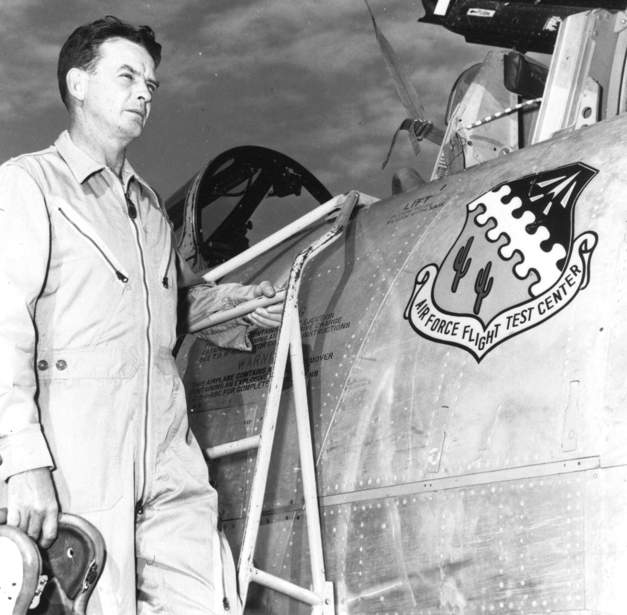 Col. Jackie L. Ridley, while stationed at Edwards in the 1940s.  (Official Air Force photo)