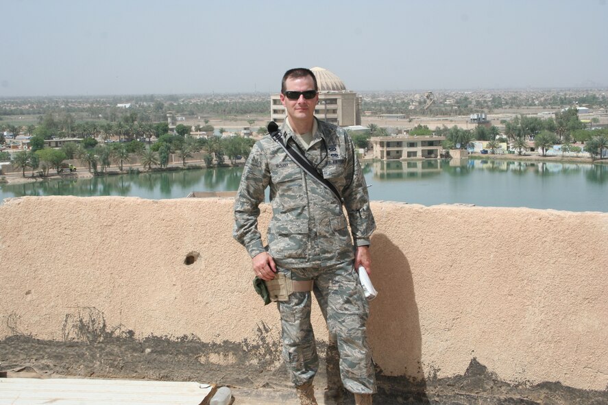 WRIGHT-PATTERSON AIR FORCE BASE, Ohio – Capt. Rodney McNany, 445th Airlift Wing Public Affairs, is currently assigned to the Joint Operations Center (JOC) for United States Forces, Iraq.  The JOC is a joint force commander's headquarters that is jointly manned for the planning, monitoring and execution of the commander's decisions.  Members working in the JOC perform numerous tasks, to include producing summaries and writing or approving operational press releases for the theater. (Courtesy photo)