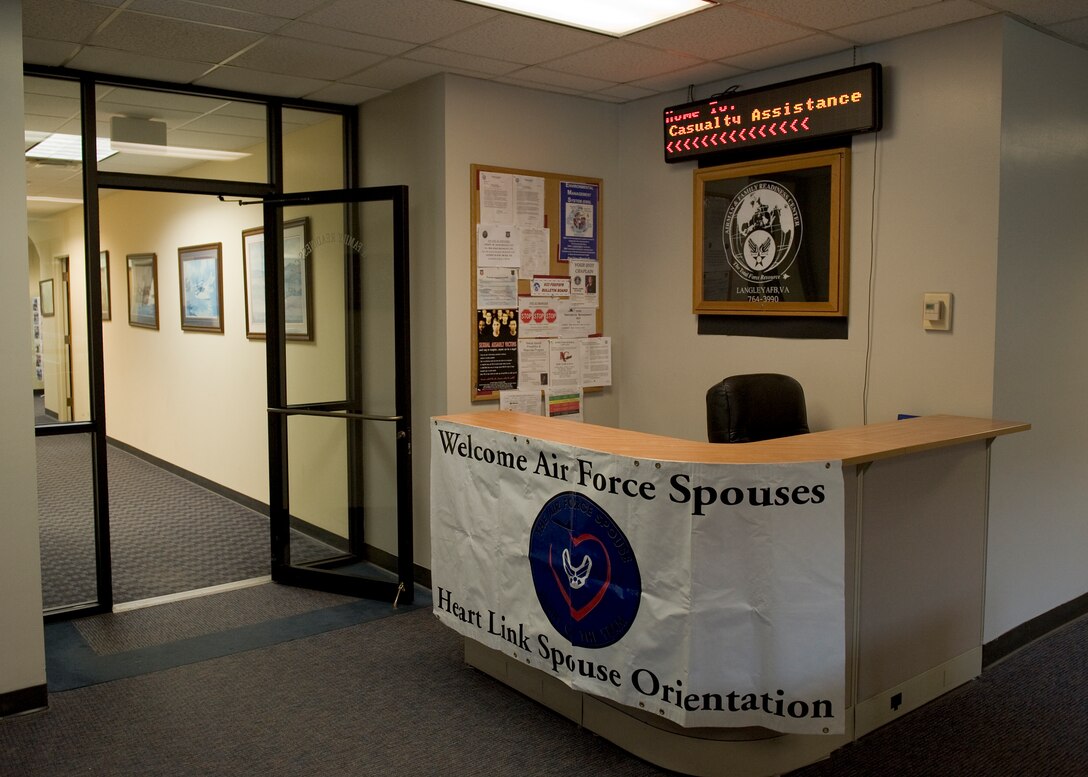 LANGLEY AIR FORCE BASE, Va. -- The Airman and Family Readiness Center is available for all active duty members and their families, Department of Defense civilians, contractors and retirees. The AFRC is open Monday through Friday from 7:30 a.m. to 4:30 p.m. and is located in the Military Personal Flight building. To schedule an appointment, call the AFRC at 764-3990. (U.S. Air Force photo/Senior Airman Zachary Wolf)