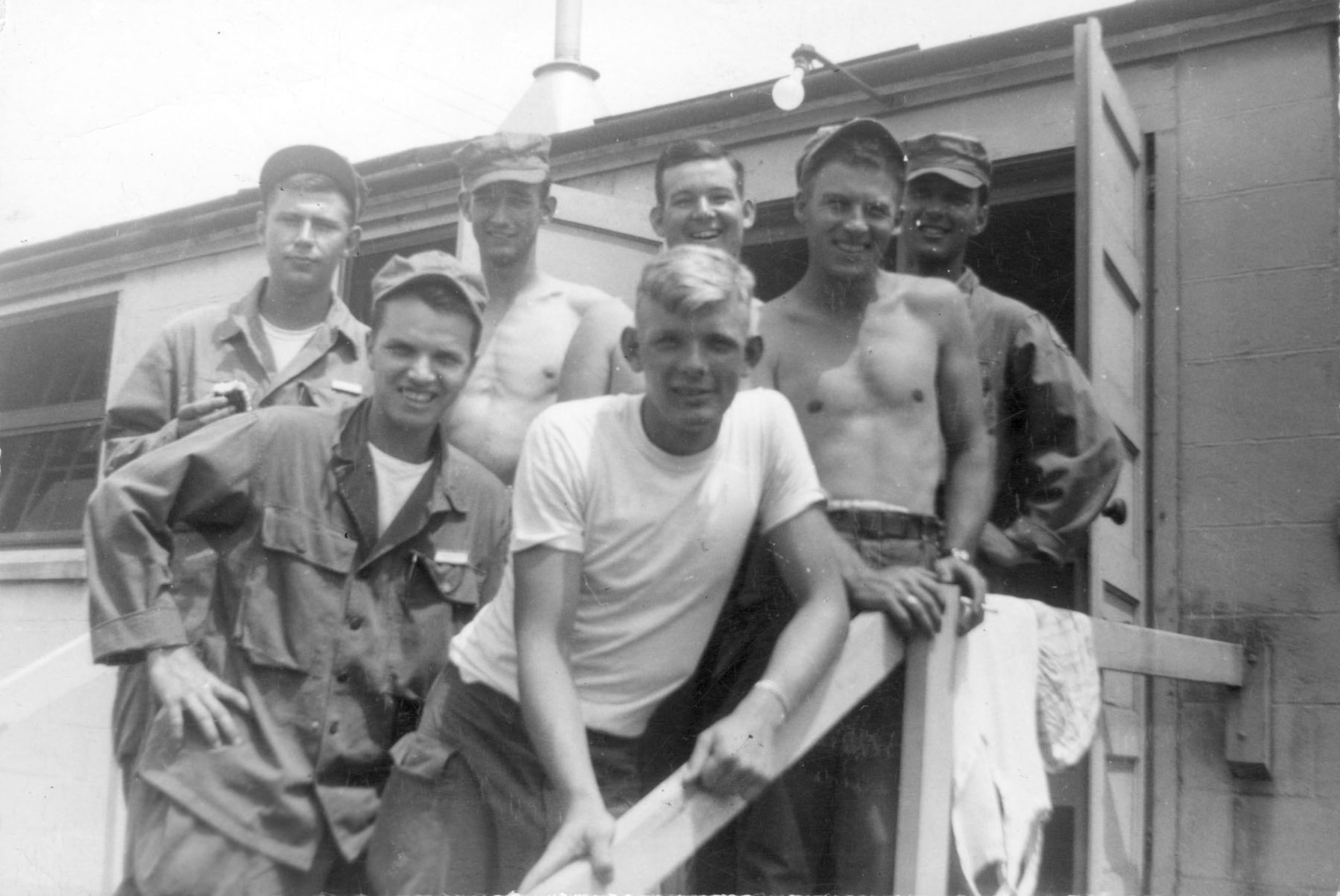 Capt. Iven C. Kincheloe Jr. (front center) at Wright-Patterson AFB in July 1948 while a member of Air Force ROTC, Purdue University. (U.S. Air Force photo)