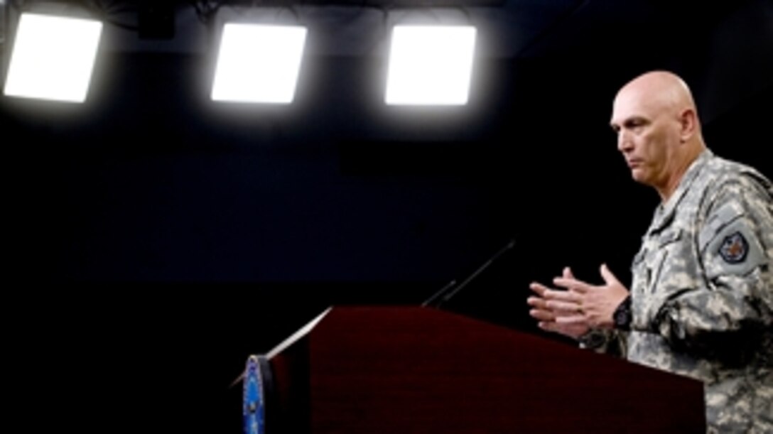 Commander of U.S. Forces-Iraq Gen. Ray Odierno, U.S. Army, delivers an operational update on the state of affairs in Iraq during a press briefing in the Pentagon on June 4, 2010.  