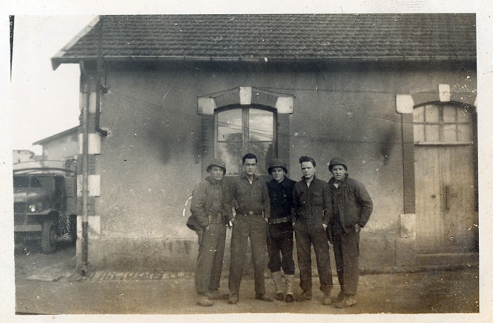 Chief Petty Officer (Ret.) George Drury, pictured center as a Seaman Apprentice between 1943 and 1945, served as a gunner?s mate aboard Navy Landing Craft, Vehicle, Personnel during the D-Day invasion.  Mr. Drury is now 84 years old and is a retired Navy chief storekeeper who volunteers his time at the Naval Weapons Station.