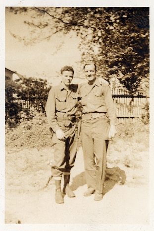 Chief Petty Officer (Ret.) George Drury, pictured left as a Seaman Apprentice in 1945, served as a gunner?s mate aboard Navy Landing Craft, Vehicle, Personnel during the D-Day invasion.   Mr. Drury is now 84 years old and is a retired Navy chief storekeeper who volunteers his time at the Naval Weapons Station.