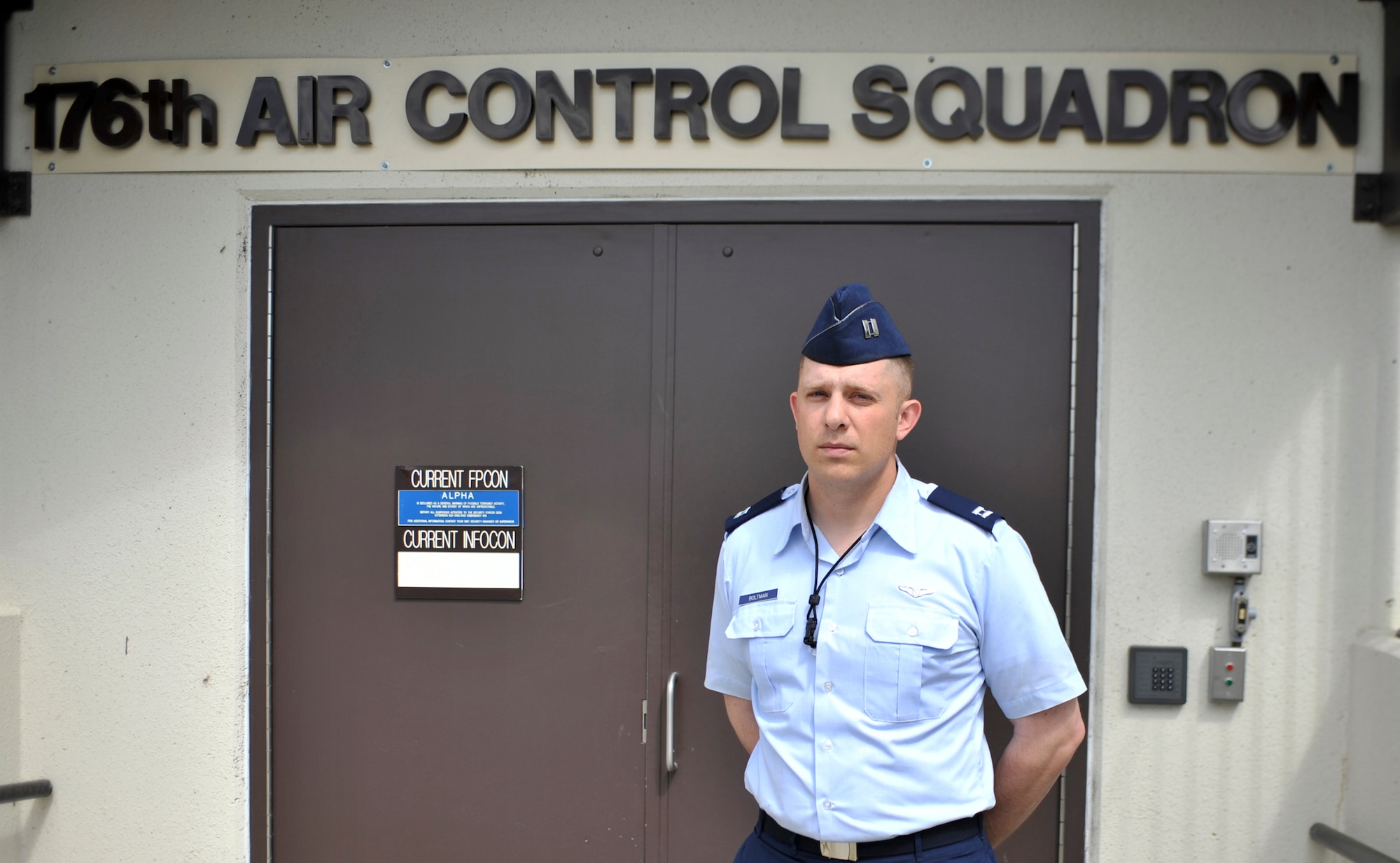 ELMENDORF AIR FORCE BASE, Alaska – Capt. Erik Boltman an air weapons officer with the 176th Air Control Squadron. He works as a combat air traffic controller. (Air Force photo by Airman 1st Class Christopher Gross)