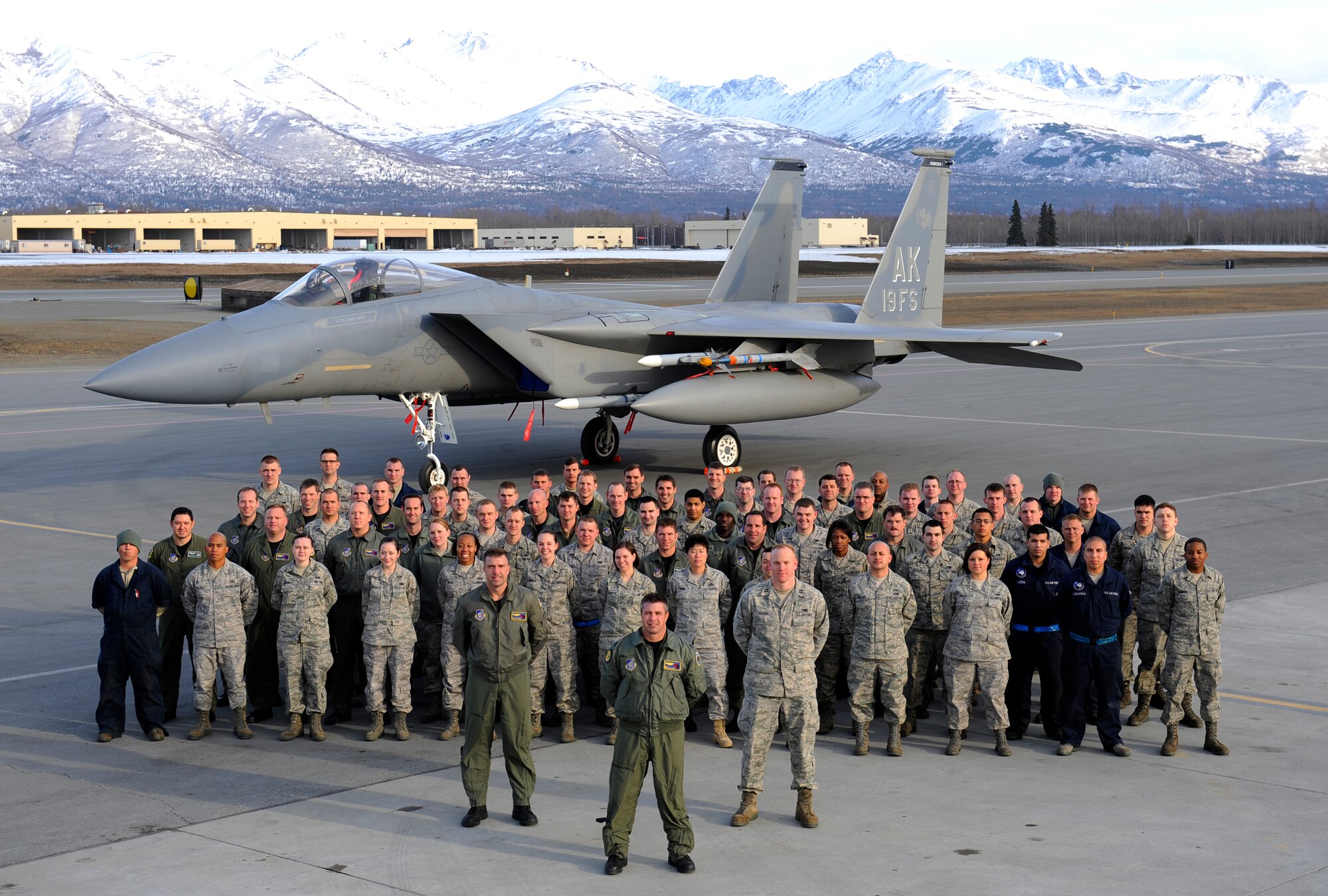 The 2009 Raytheon Trophy was awarded to the 19th Fighter Squadron. The mission of the 19th Fighter Squadron is to be the world’s finest fighter squadron, to be at the forefront, on the “cutting edge” of tactical F-15 employment. Being awarded the 2009 Raytheon Trophy on June 4, for the second time since 2000, they proved once again they are the top air-defense and air-superiority squadron in the Air Force. The squadron recently maintained the highest-level alert in Alaska and received an outstanding in the last operational readiness inspection. Squadrons competing for the Raytheon award are graded on air-defense and air-superiority mission performance, operational mission performance, organizational readiness inspection results, training exercise participation, unit achievements and awards, individual achievements and awards and unit incentive programs. (Air Force photo by Staff Sgt. Brian Ferguson)