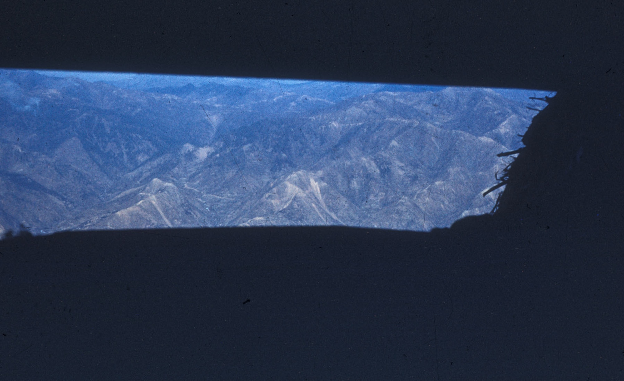 TACP personnel lived alongside ground troops at the front, sharing the same danger and hardships. This forbidding view of the MLR (Main Line of Resistance) was taken from within a bunker by Airman 2nd Class Jerry Allen. (U.S. Air Force photo)
