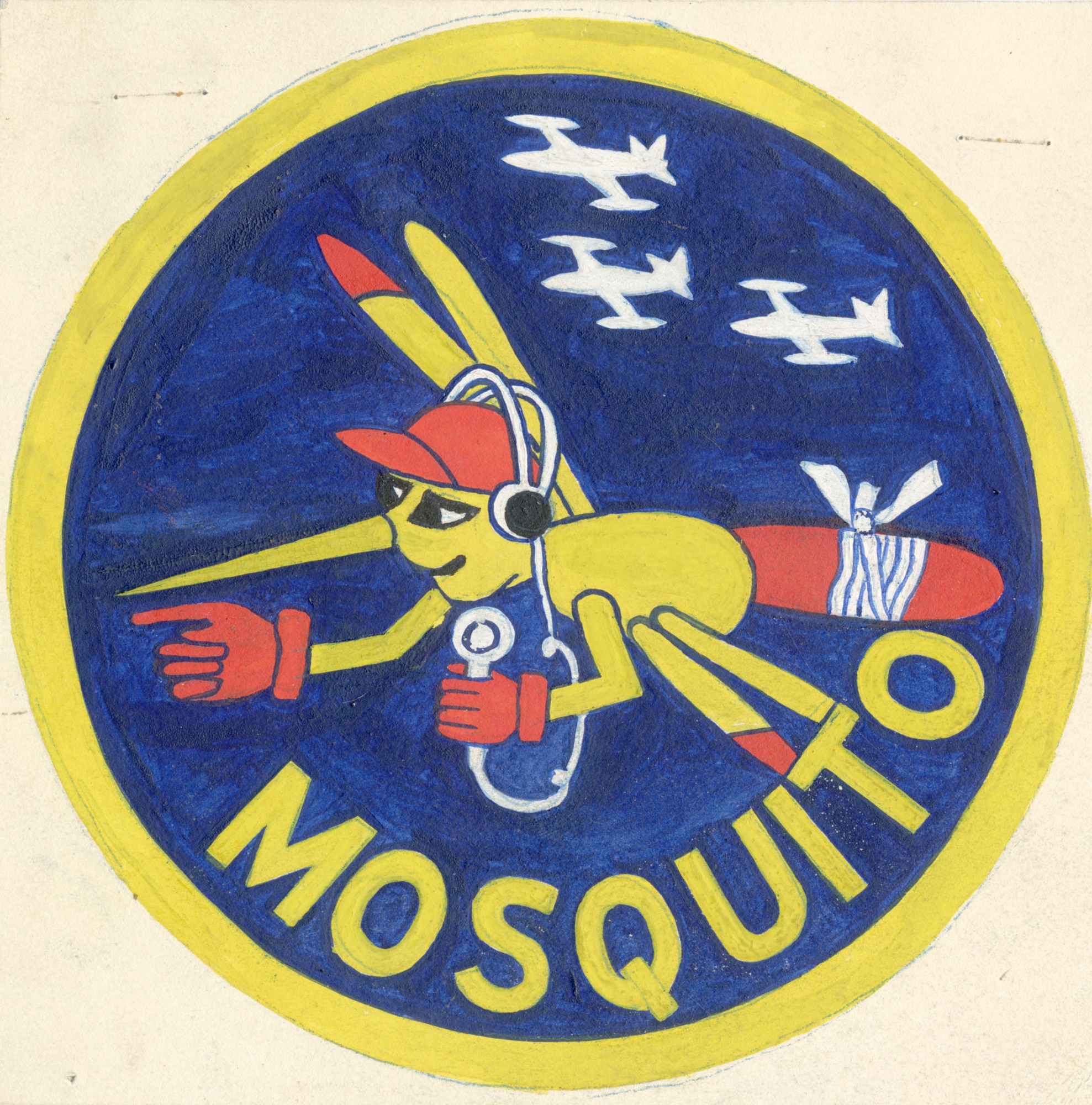 Copy of the original artwork used to create the Mosquito patch. (U.S. Air Force photo)
