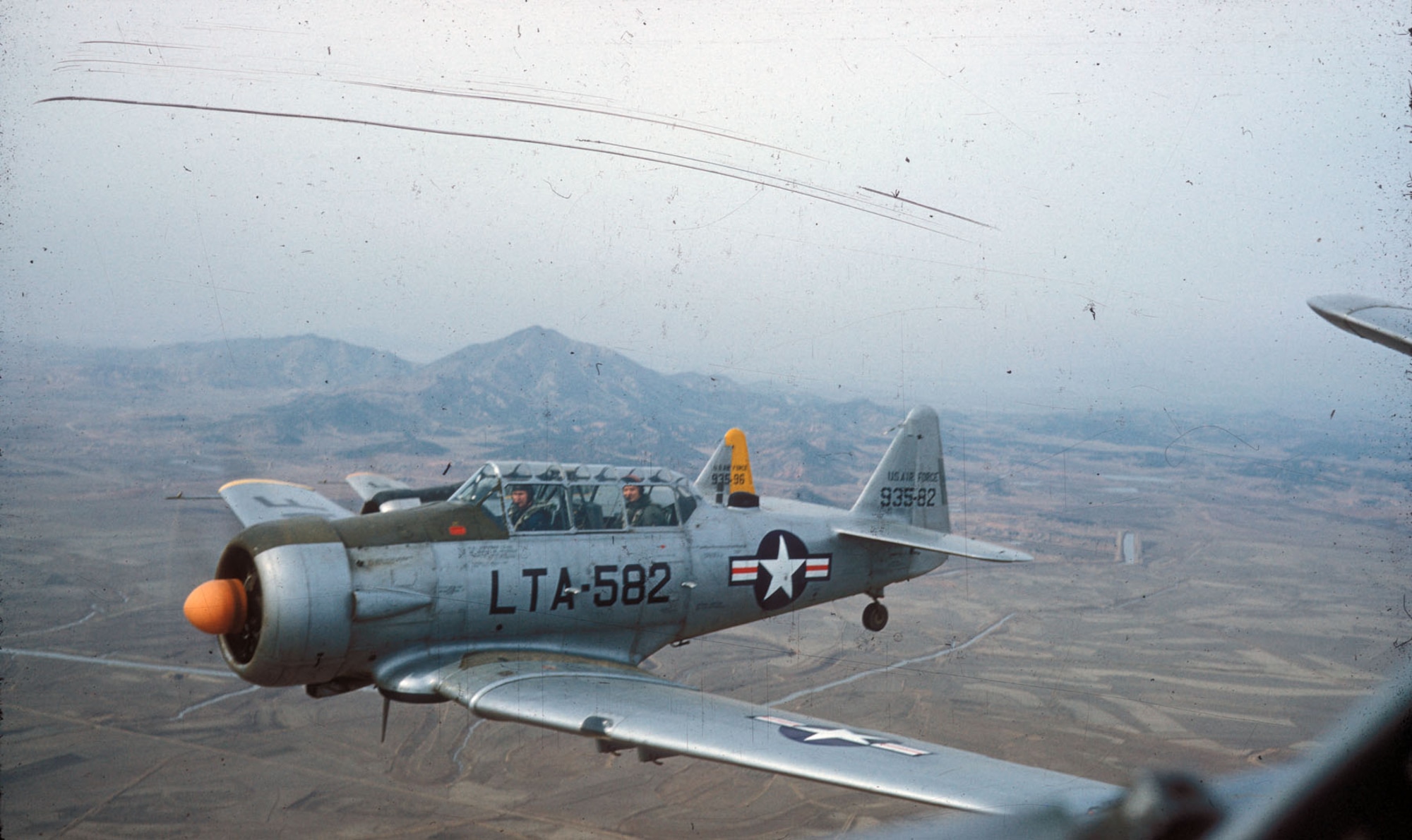 The 6147th Tactical Control Group initially used light liaison aircraft but switched to hastily modified T-6Ds and T-6Fs. In 1952 they received factory rebuilt LT-6Gs like the ones pictured here. (U.S. Air Force photo)