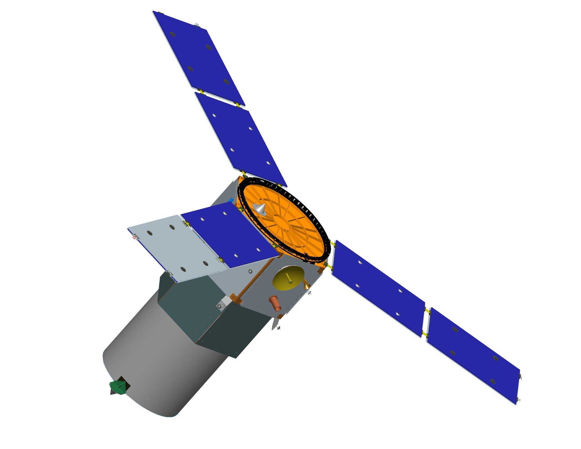 The 880-pound experimental Tactical Satellite-3 developed by Air Force Research Laboratory and launched in May 2009 transfers to operational status under the operational control of Air Force Space Command in June 2010. (U.S. Air Force graphic)