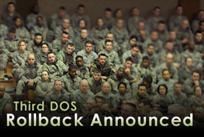 Air Force officials announced June 8 plans for a third enlisted date of separation rollback with a mandatory DOS of Aug. 31, 2010. This program is part of an overall effort by the Air Force to maintain a quality enlisted force and meet the congressionally mandated end strength. (U.S. Air Force graphic/Nick Medrano)
