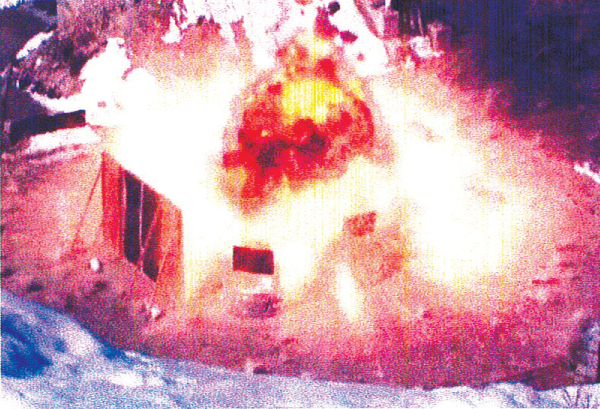 AFRL's Battle-Axe Ordnance warhead improves precision-guided submunitions defeat of diverse ground targets.  Pictured is a detonation sequence captured during recent tests of the munitions technology. (AFRL image)