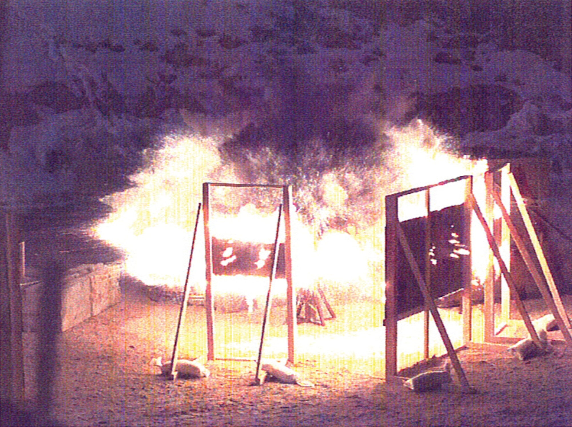 AFRL's Battle-Axe Ordnance warhead improves precision-guided submunitions defeat of diverse ground targets.  Pictured is a detonation sequence captured during recent tests of the munitions technology. (AFRL image)