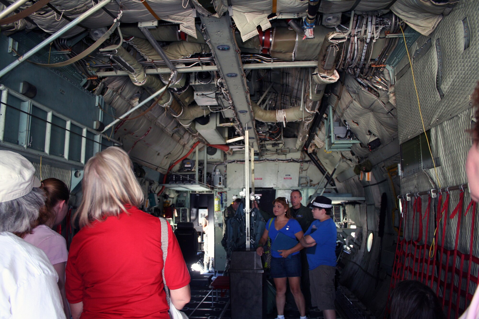 Blue Star Mothers tour a C-130 during a recent visit to Kirtland Air Force Base. Photo by Penny Huston