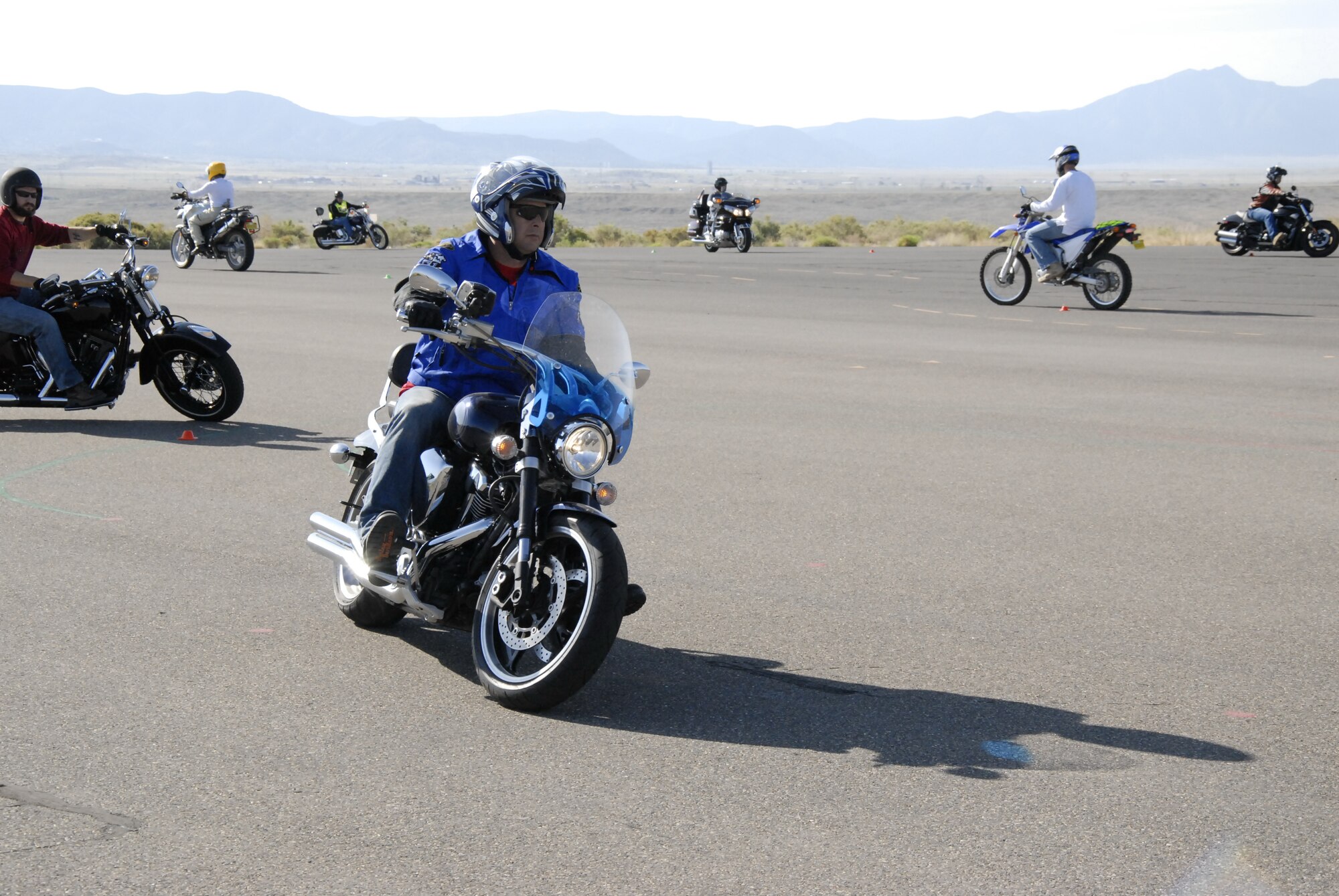 Kirtland AFB Experienced Rider Course students take part in a training exercise May 28.  US Air Force Photo by Dan Harman