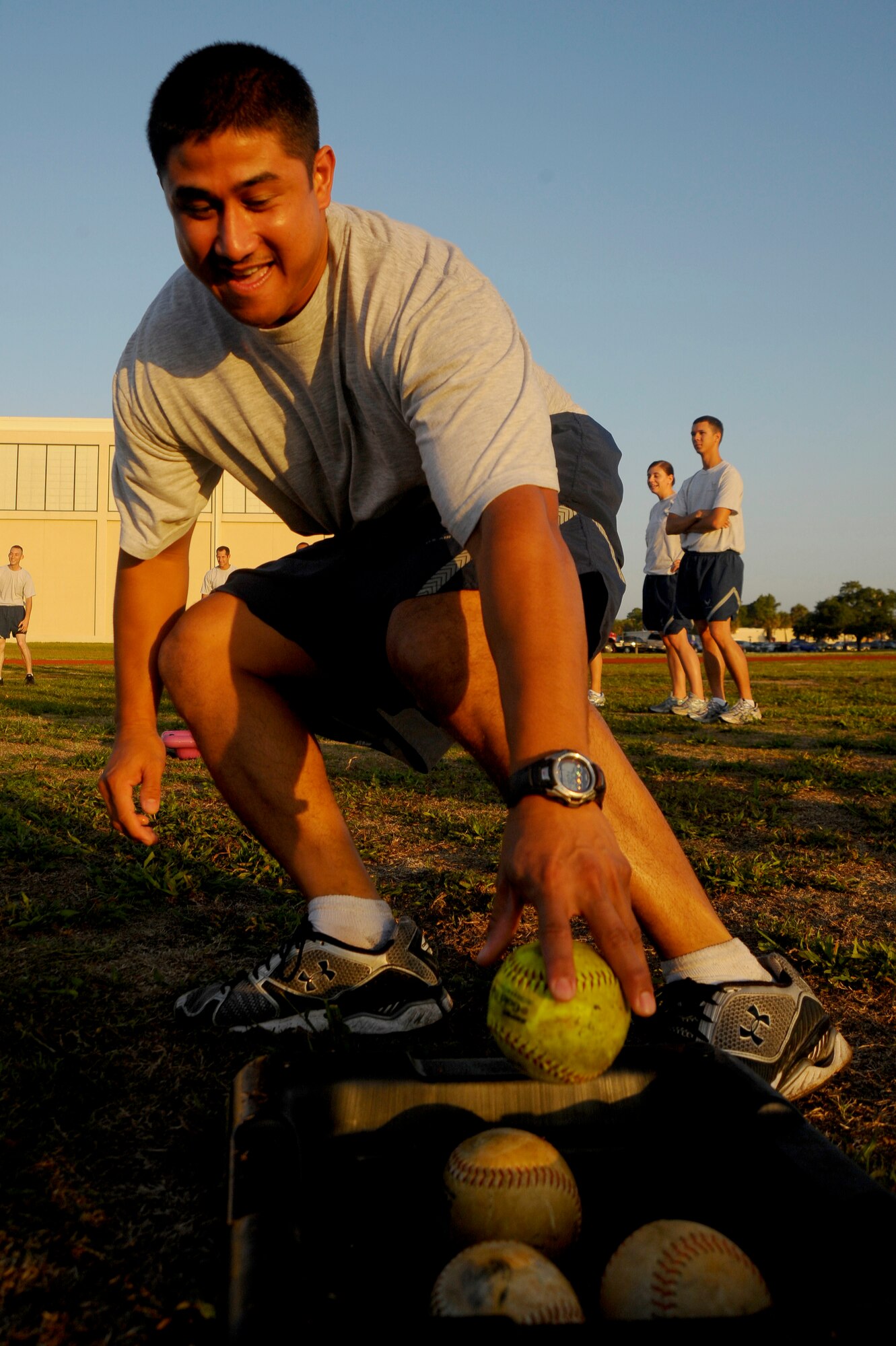 Staff Sgt. Elijah Manningi, 6th Aircraft Maintenance Squadron, competes in the obstacle course challenge during the 6th Air Mobility Wing Sports Day at MacDill Air Force Base, Fla., Jun. 11, 2010.  Members from the 6 AMW participated in a number of different sporting events during Sports Day to promote fun and camaraderie.  (U.S. Air Force photo by Staff Sgt. Joseph L. Swafford Jr./Released)