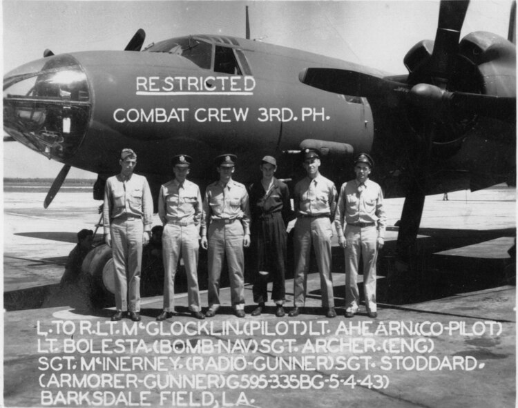 BARKSDALE AIR FORCE BASE, La. -- This photo taken May 4, 1943, depicts Lt. Bolesta (center left) and his B-26 crew. (courtesy photo)