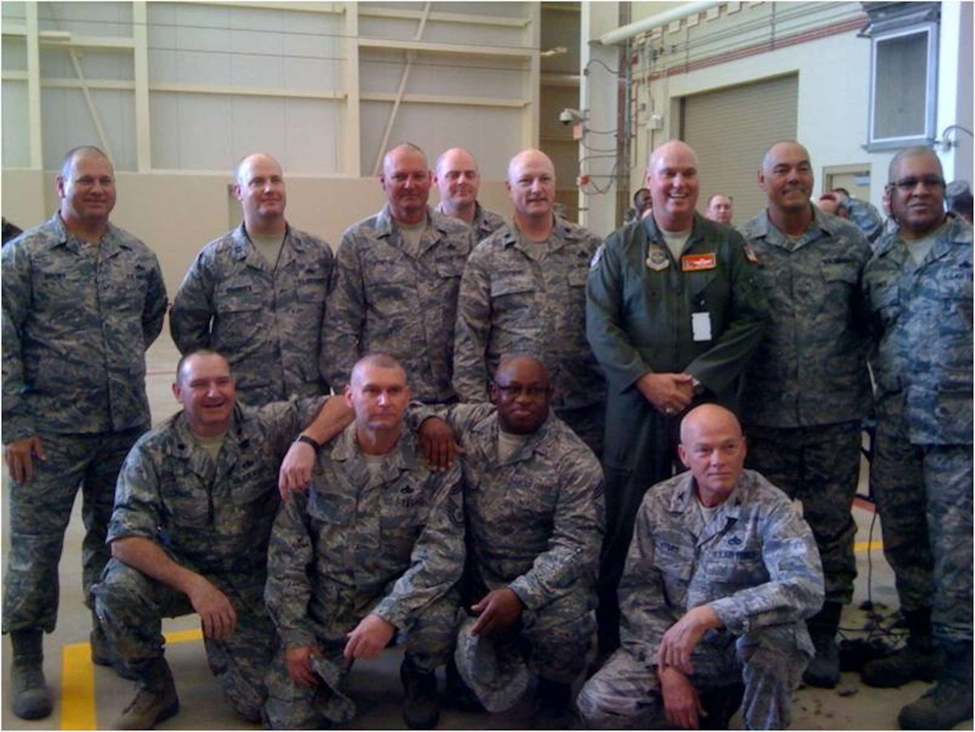 Here are our wonderful LCAP Haircut volunteers (from top left): Chief Darren Brown, Captain Shawn Braddock, Chief Duane Porter, Lt Col Marc Kelly, Lt Col Alan Stephens, Col Harry Montgomery, Chief Matt Walker, Chief Jimmie Jones, Lt Col Keith Stiles, Chief Mark Wagner, Chief Harold Middleton, and our commander Col Randy Myers. 
 
