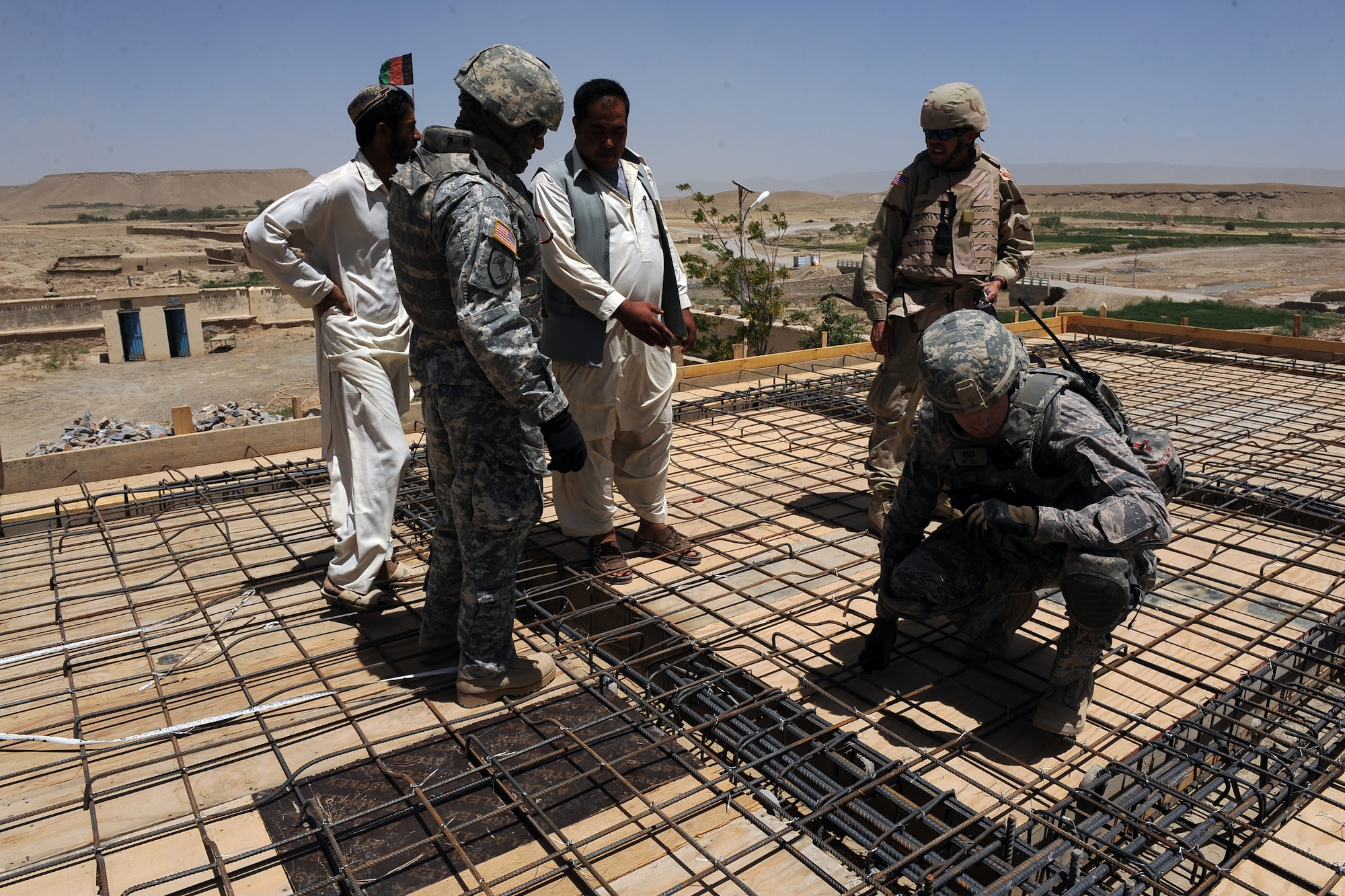 First Lt. Keith Yelk, a civil engineer assigned to Provincial Reconstruction Team Zabul, inspects an outpatient clinic at the S.Malakhi Provincial Hospital May 27, 2010, in Qalat City, Afghanistan. (U.S. Air Force photo/Staff Sgt. Manuel J. Martinez/released) 
