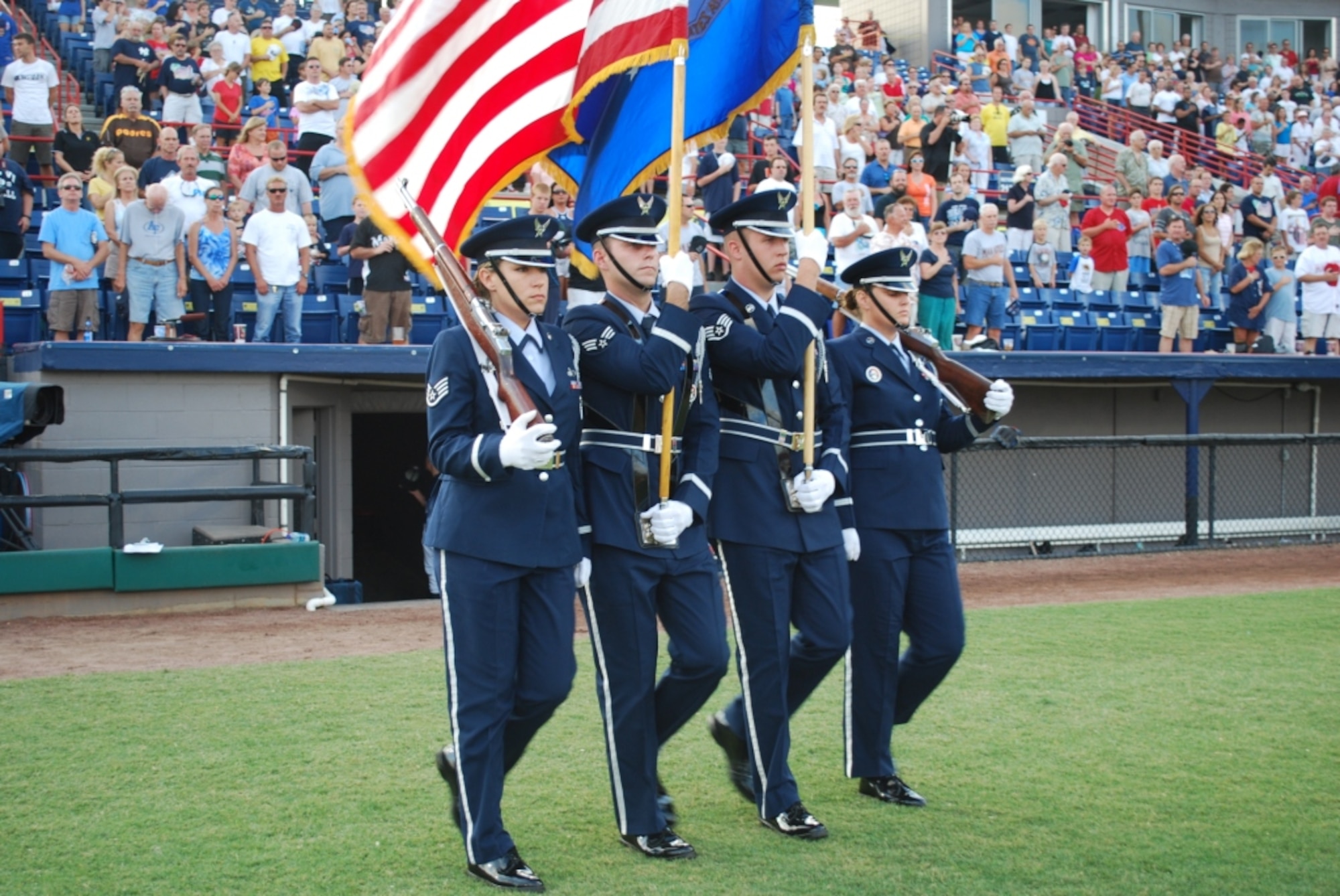 45th Space Wing Honor Guard provides colors before game. 