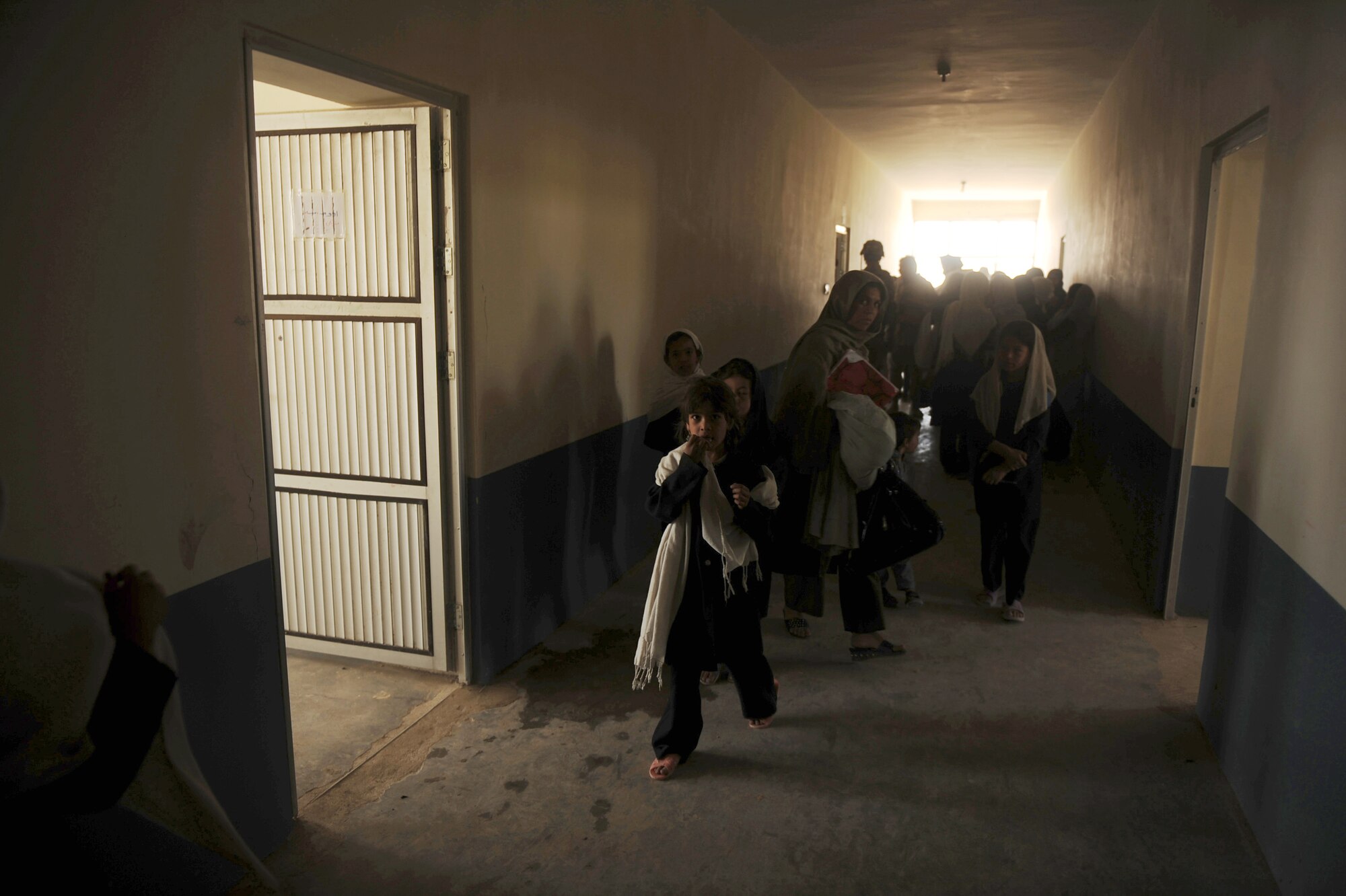 Afghan students are released for the day at the Bibi Khala Girls School May 31, 2010, in Qalat City, Afghanistan. The school teaches children math, Pashtu, traditional Afghan learning and English. (U.S. Air Force photo/Staff Sgt. Manuel J. Martinez)
