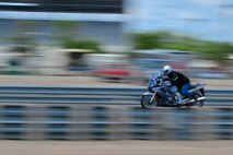 MINOT, N.D. -- A motorcycle takes a trip down the dragway during a race at the Magic City International Dragway here June 13. Street, modified and top ET (elapsed time) vehicles, street or custom motorcycles, and snowmobiles are encouraged to practice during test and tune runs and to race at the MCID. (U.S. Air Force photo by Master Sgt. Michael Gaddis)