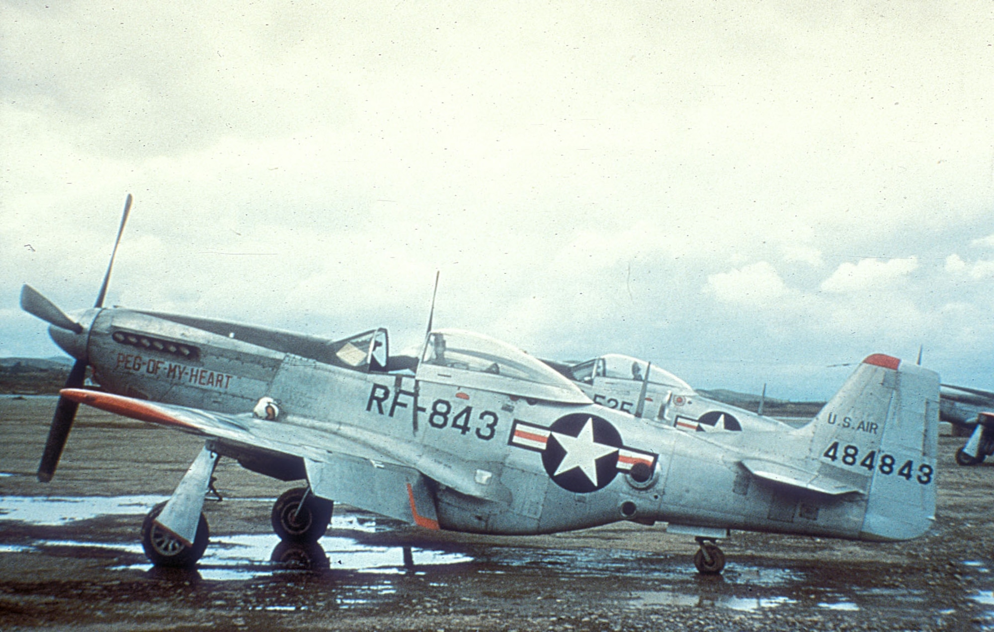 RF-51Ds flew reconnaissance missions at or near the front. The camera porthole is visible on the right bar of the national insignia. (U.S. Air Force photo)