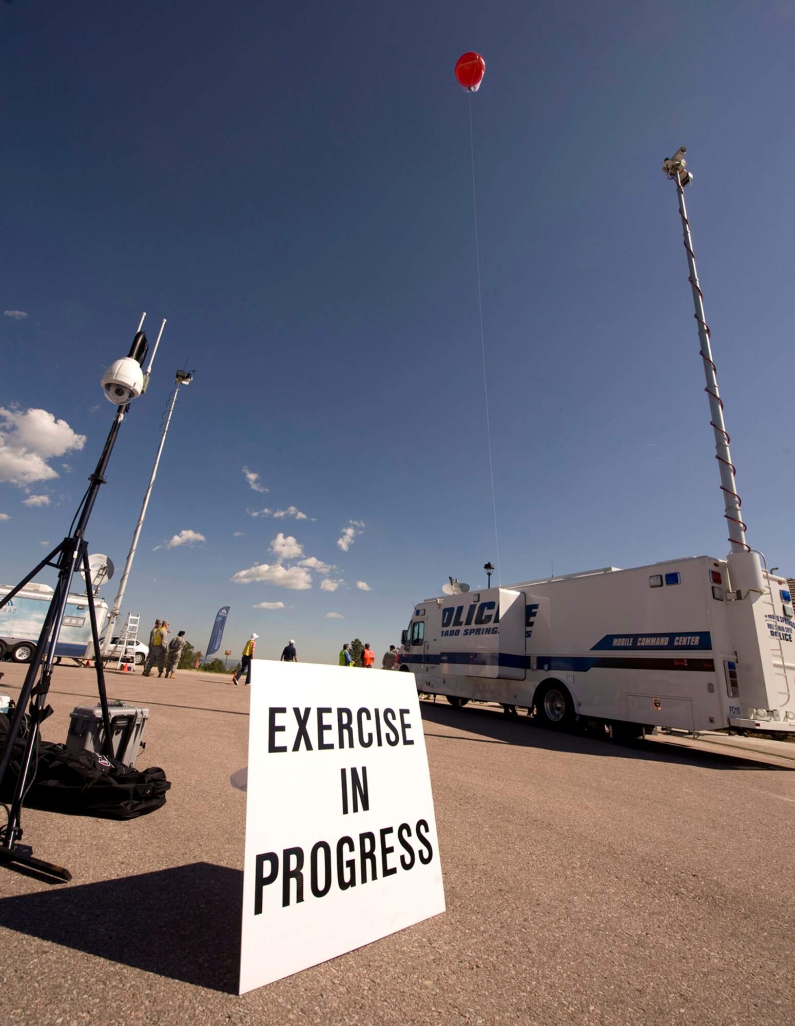 A mobile command post and other emergency services are tested during the Coalition Warrior Interoperability Demonstration June 16, 2010, in Colorado Springs, Colo. (U.S. Air Force photo/Master Sgt. Jack Braden)