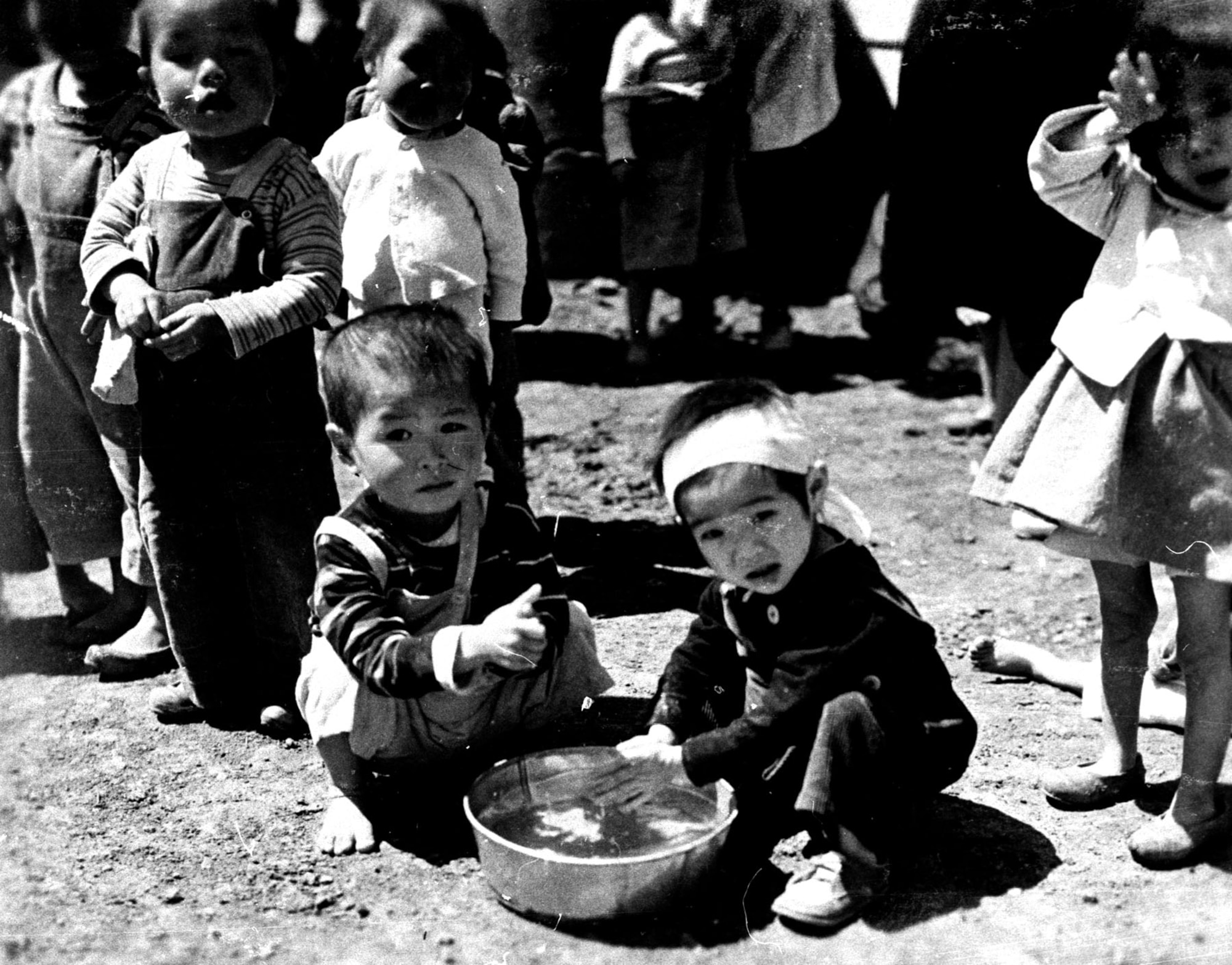 Korean children fed, clothed and housed at the Cheju-do orphanage. (U.S. Air Force photo)