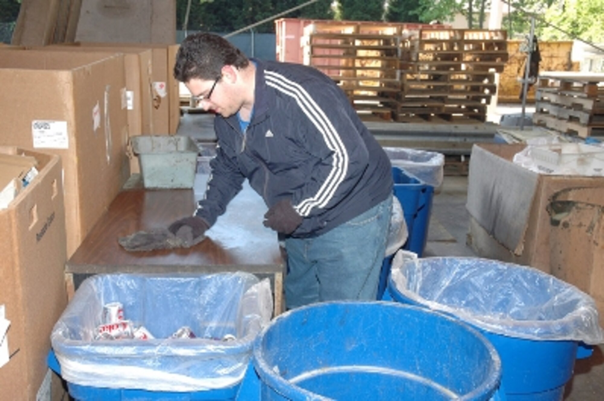 Mitchell Katz, recycling engineer contractor at Dobbins.  (U.S. Air Force photo/Travon Dennis)
