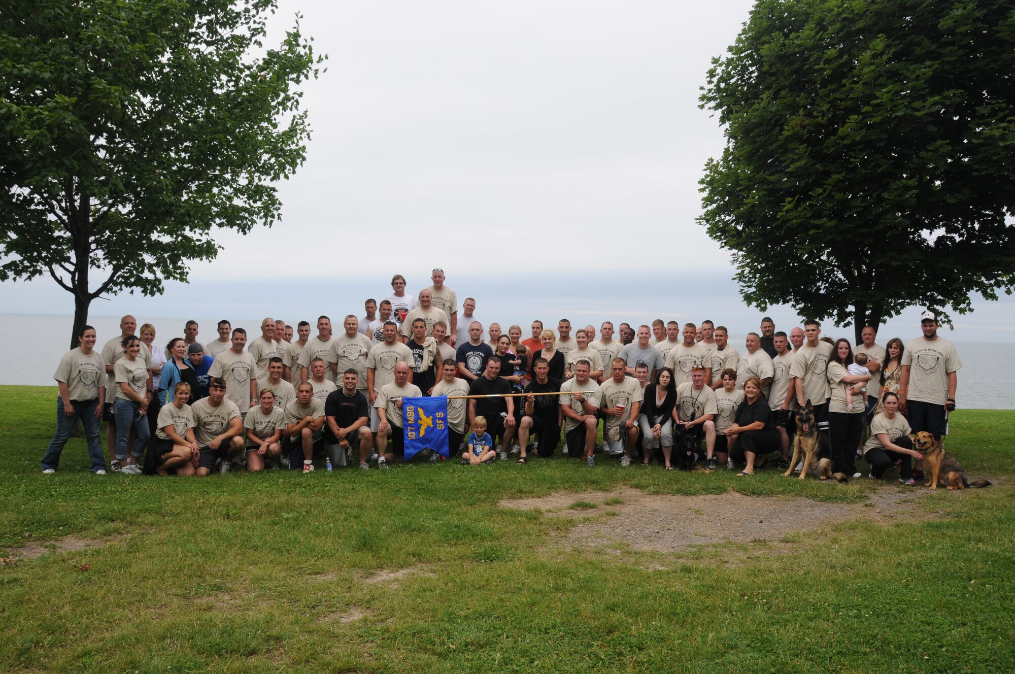 107th AW Security Forces members participated in the second annual 5K to the Fort. The run honored former 107th Security Forces member Master Sgt. Andy Hoelzl who passes away. Each year the run honors a different 107th Security Forces member that has passed away. (U.S. Air Force photo/Staff Sgt. Peter Dean)